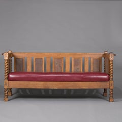 Antique Arts & Crafts Mission Oak Quaint Stickley Bros. School Settle