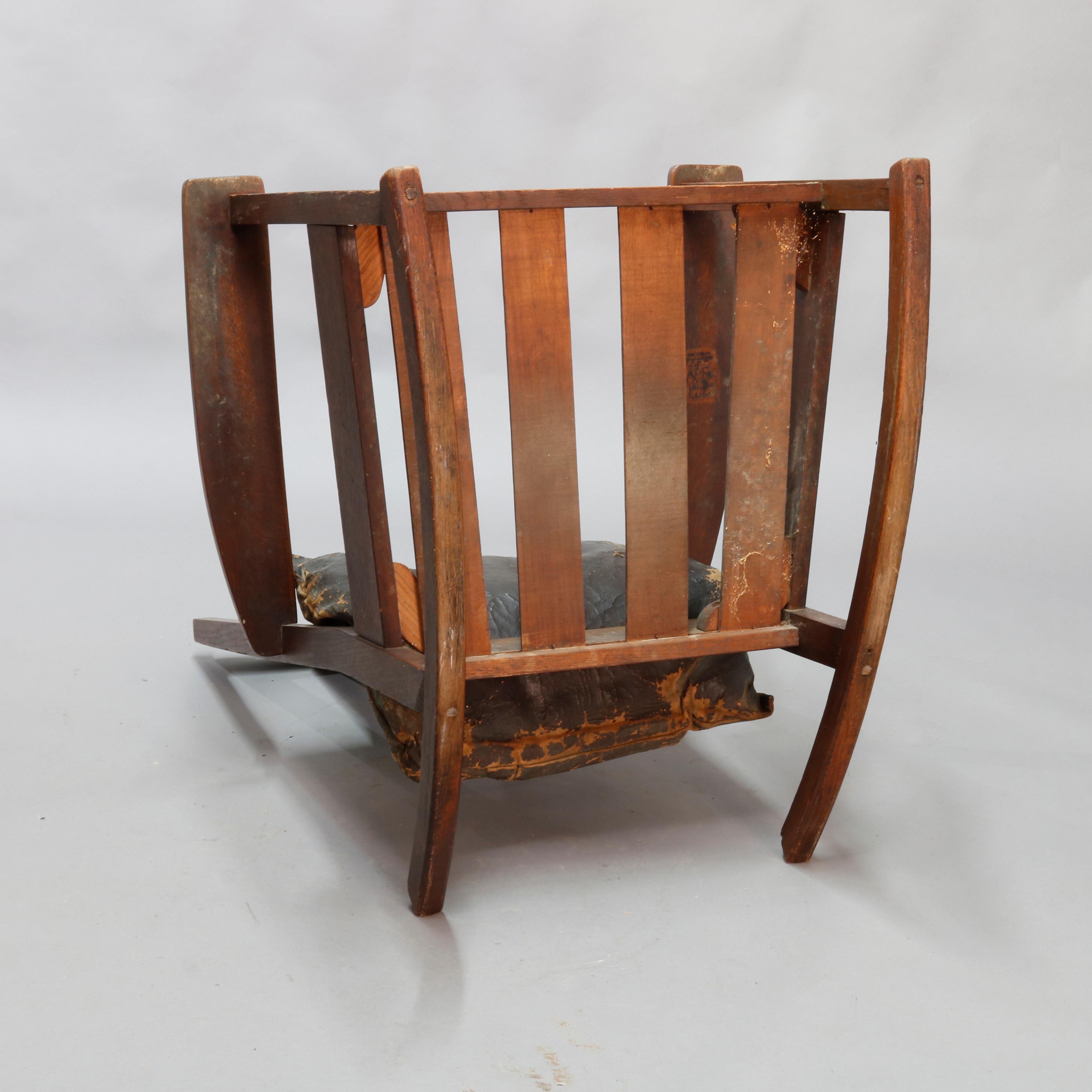 Antique Arts & Crafts Mission Oak Rocker by Limbert, 1910 In Good Condition In Big Flats, NY