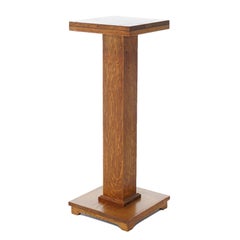 Antique Arts & Crafts Mission Oak Sculpture Plant Stand Circa 1910