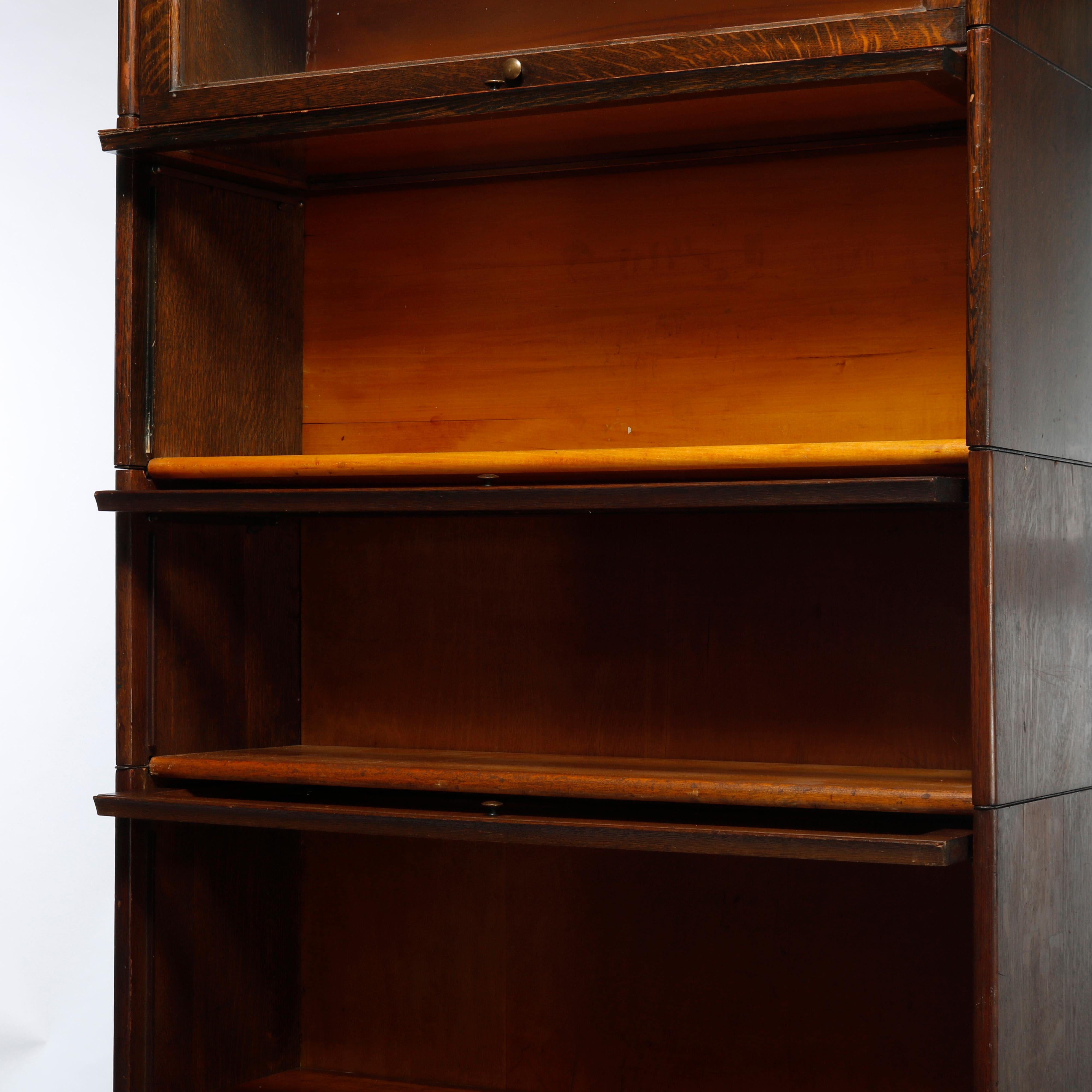 Antique Arts & Crafts Mission Oak Seven-Stack Barrister Bookcase c1910 3
