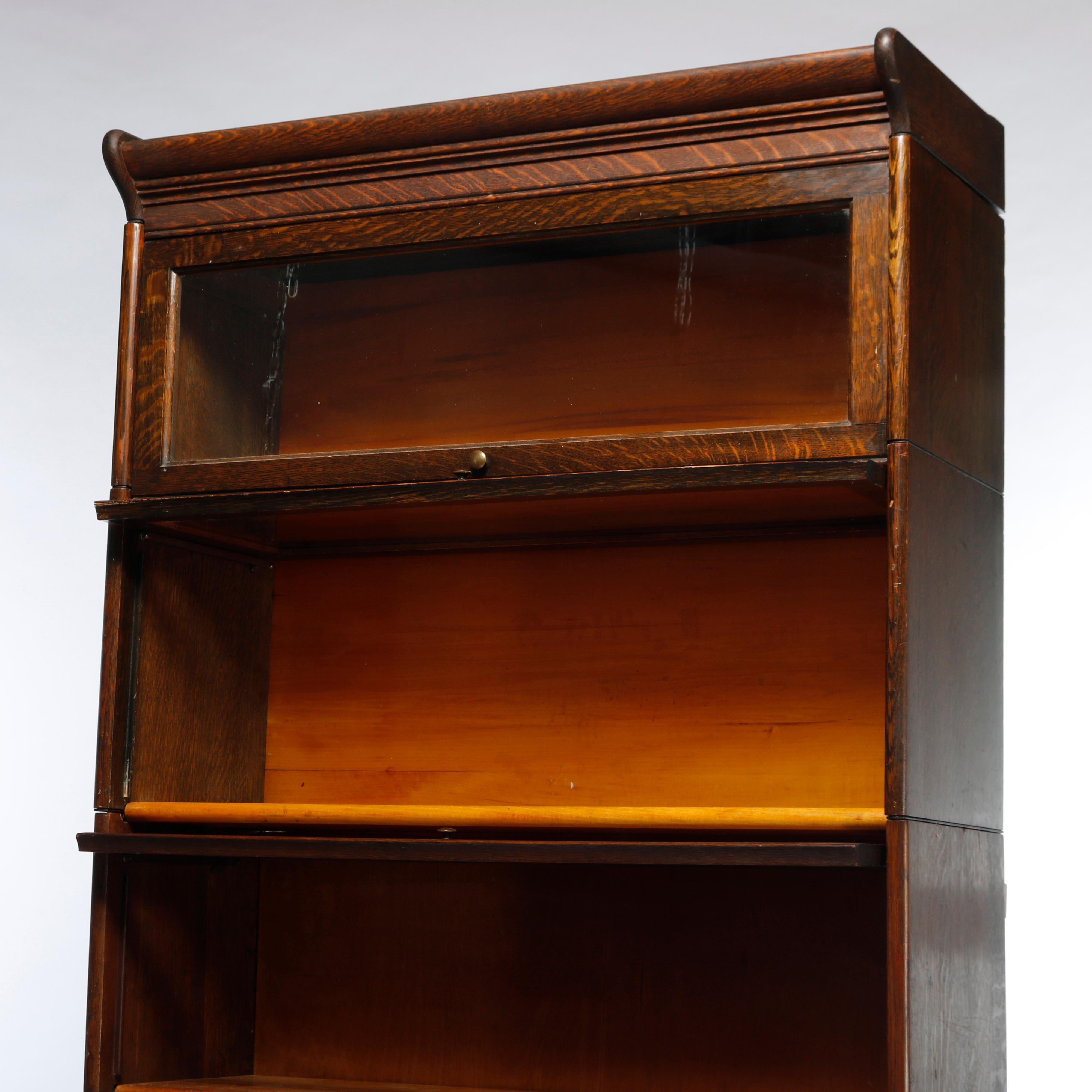 Antique Arts & Crafts Mission Oak Seven-Stack Barrister Bookcase c1910 2
