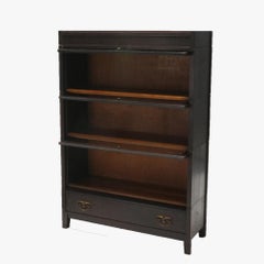 Antique Arts & Crafts Mission Oak Stack Barrister Bookcase, Leaded Top, c1910