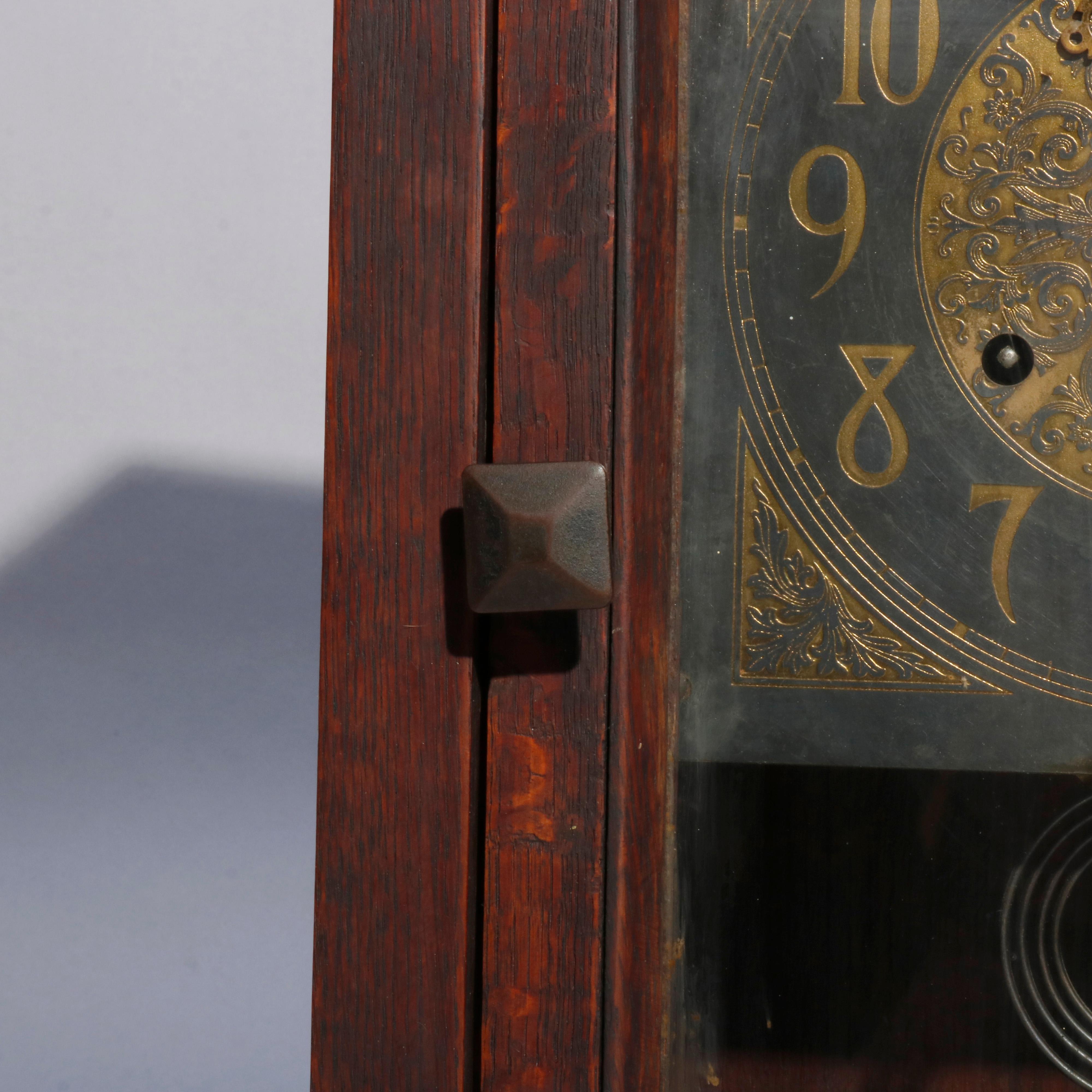 Arts and Crafts Antique Arts & Crafts Mission Oak Stickley Brothers School Mantel Clock