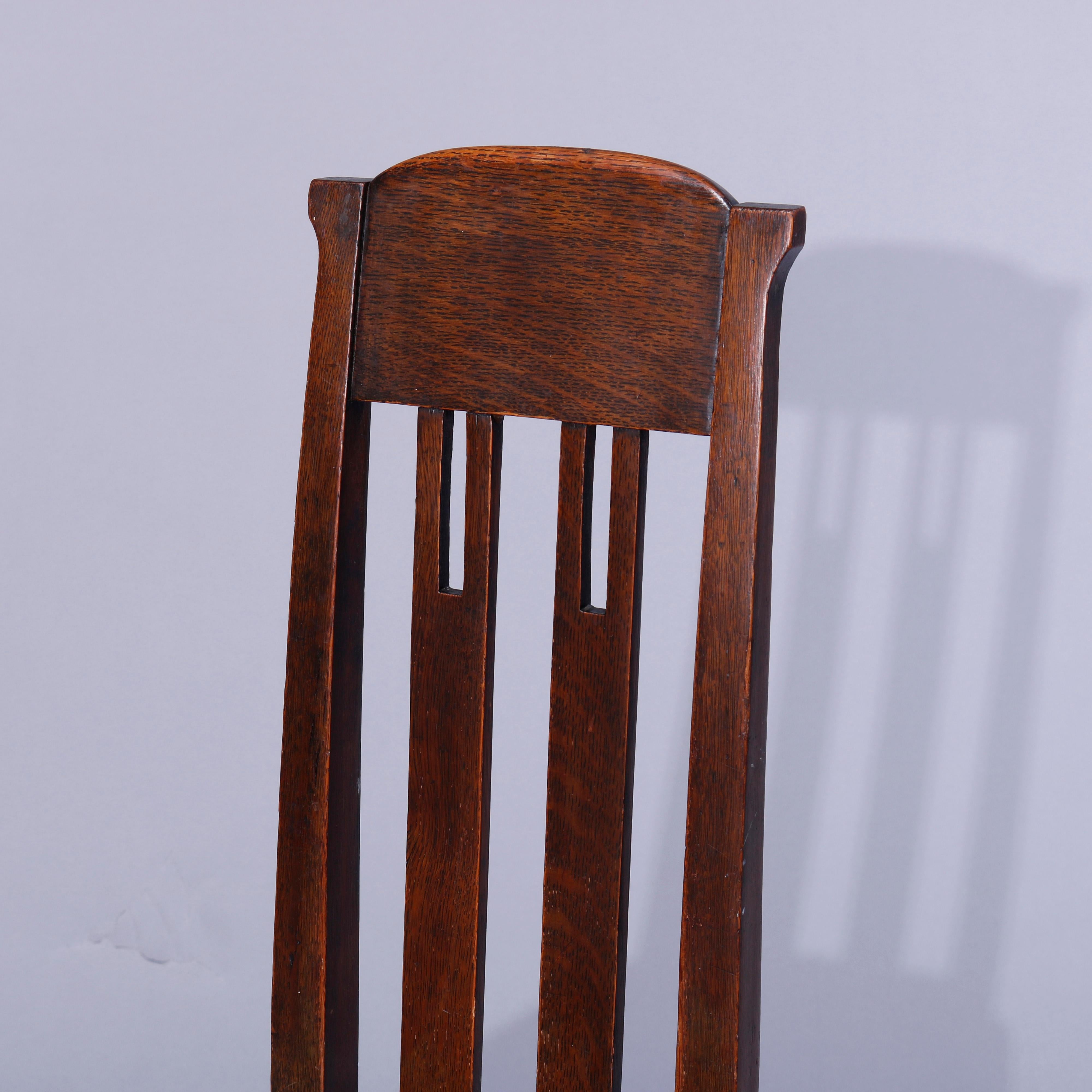 Arts and Crafts Antique Arts & Crafts Mission Oak Stickley Brothers School Side Chair, c1910