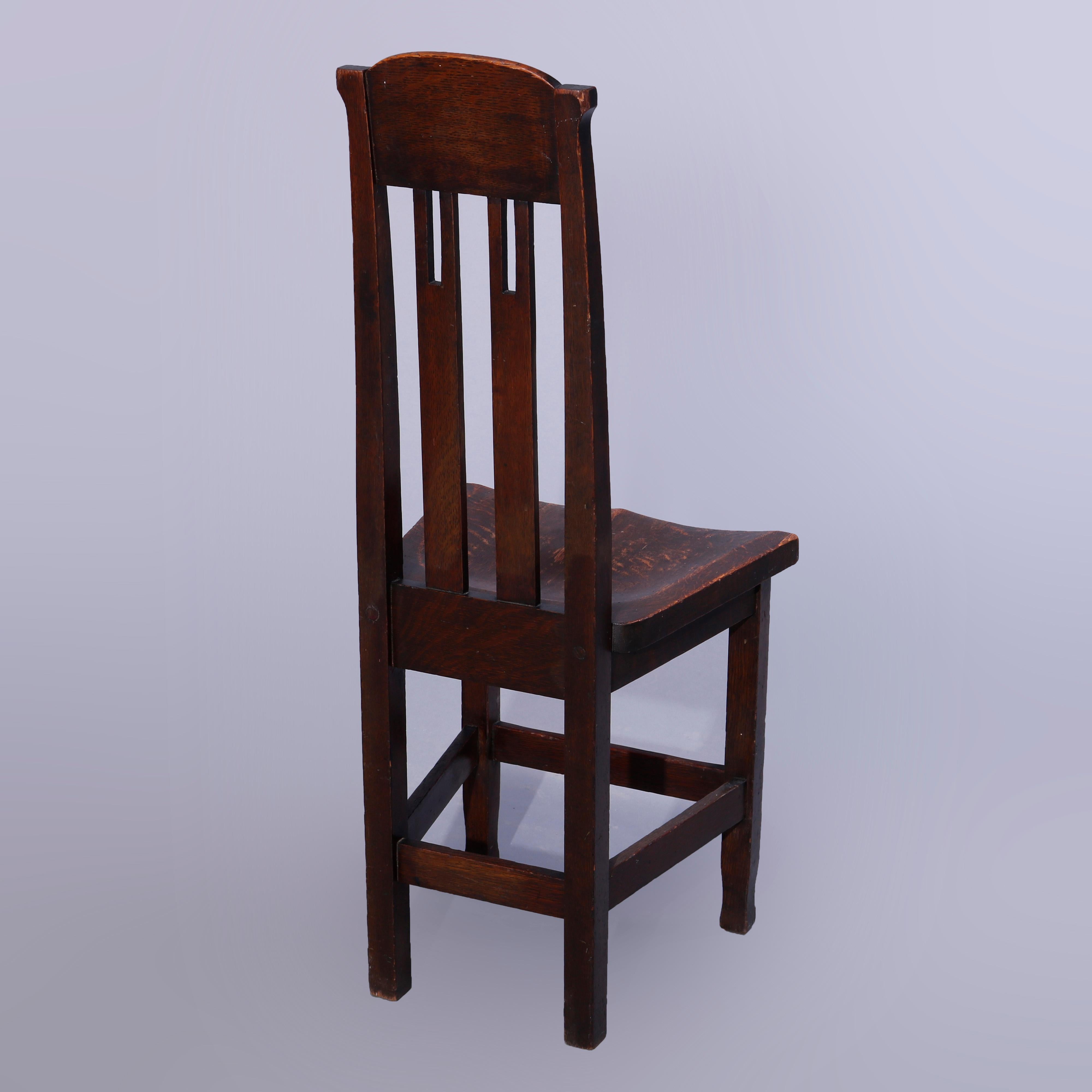 Antique Arts & Crafts Mission Oak Stickley Brothers School Side Chair, c1910 In Good Condition In Big Flats, NY