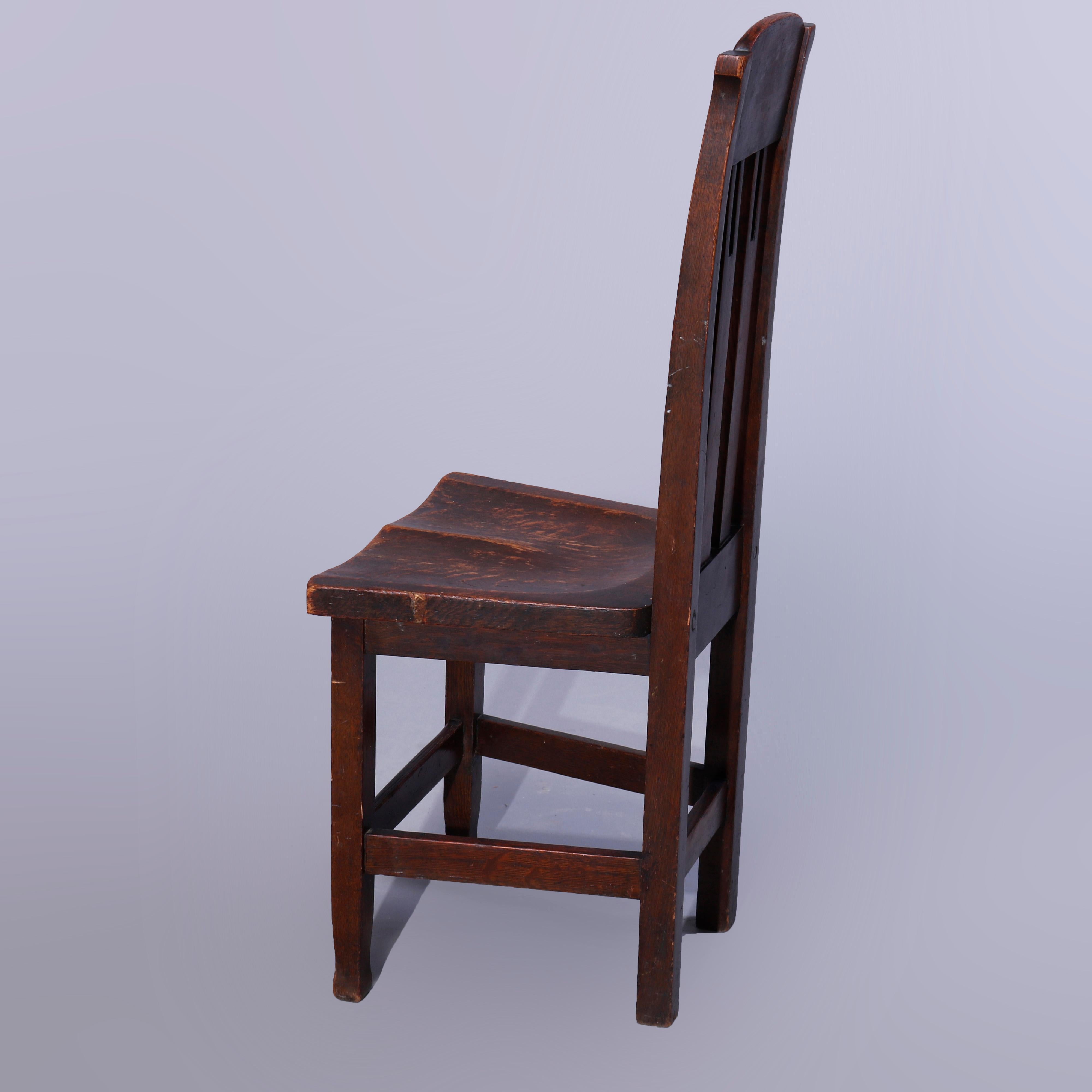 Antique Arts & Crafts Mission Oak Stickley Brothers School Side Chair, c1910 1
