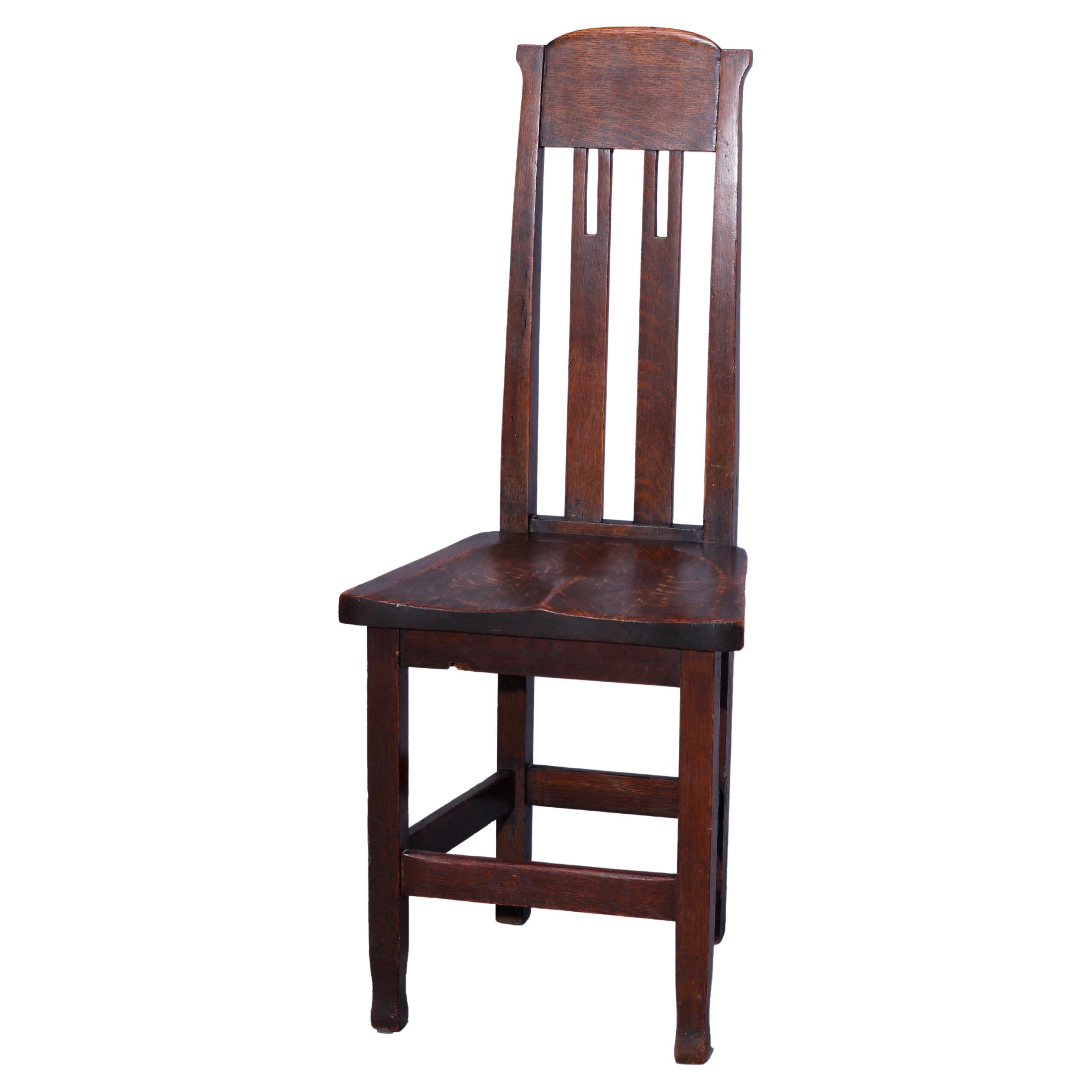 Antique Arts & Crafts Mission Oak Stickley Brothers School Side Chair, c1910