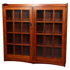 Antique Arts & Crafts Mission Oak Stickley Brothers Style Bookcase, 20th Century