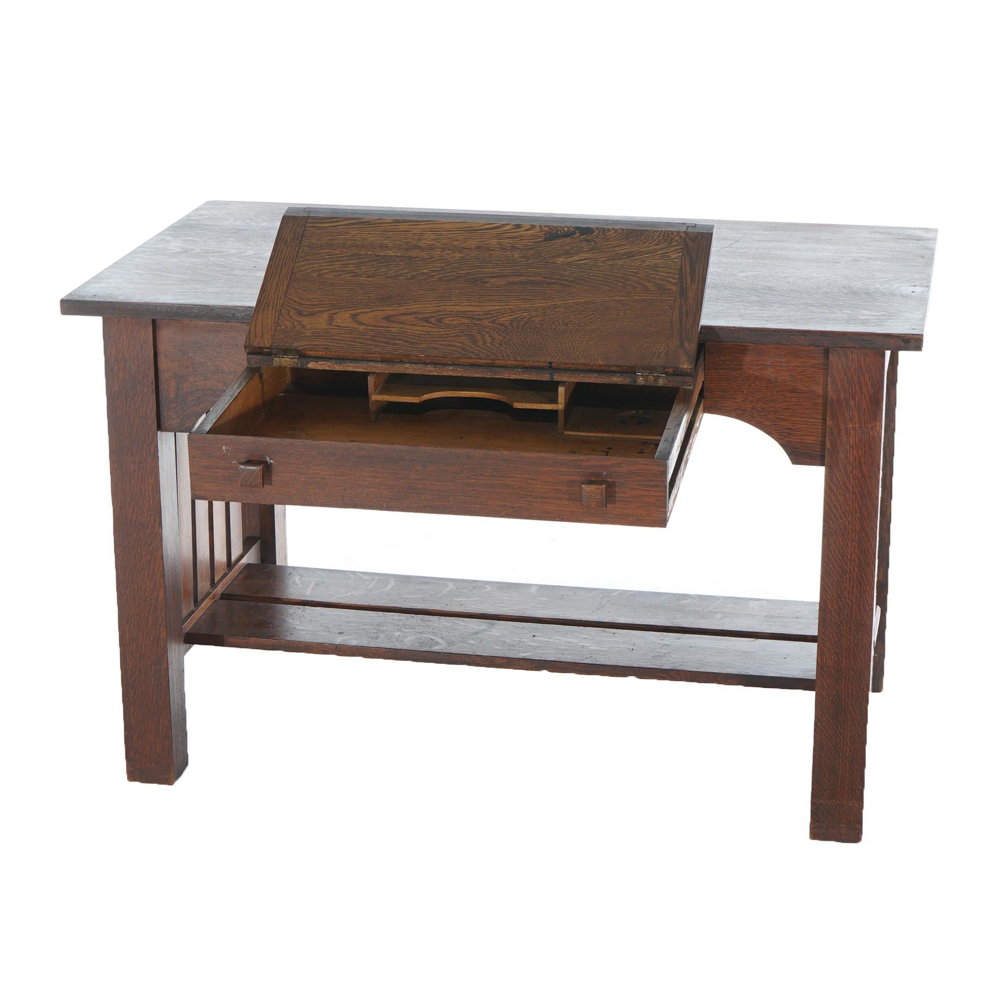 Antique Arts & Crafts Mission Oak Stickley School Desk C1910 11