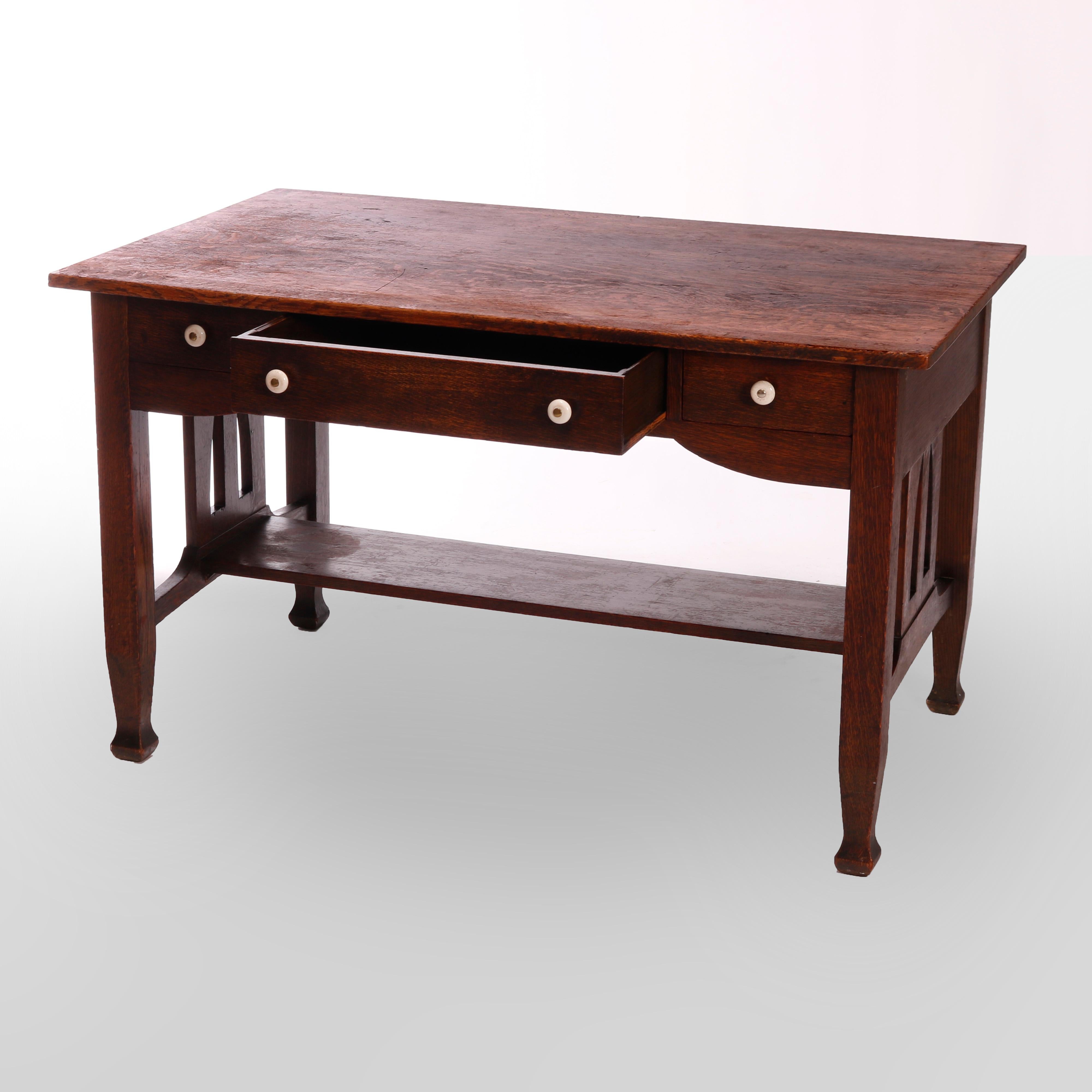 antique mission style library desk