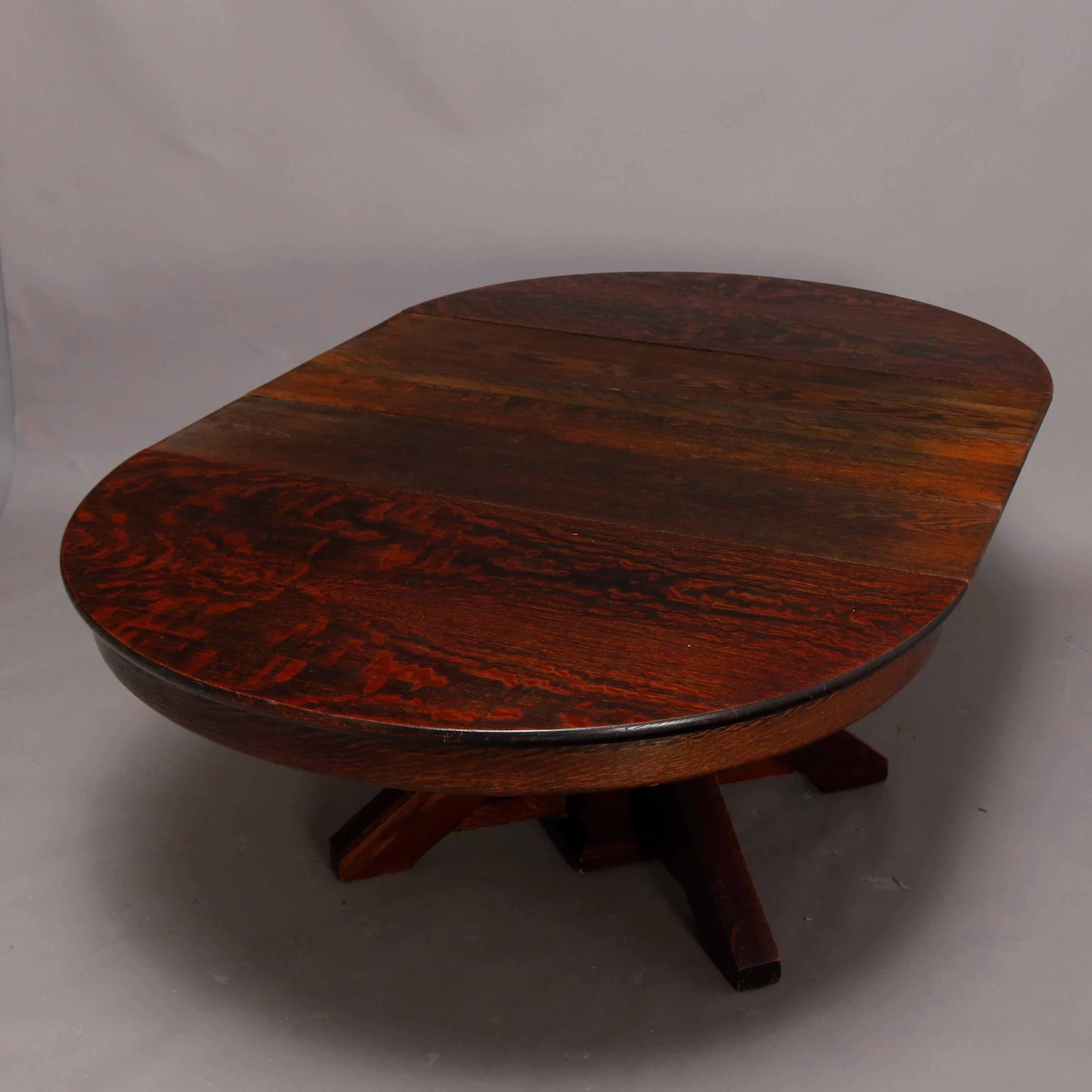 antique oak pedestal dining table