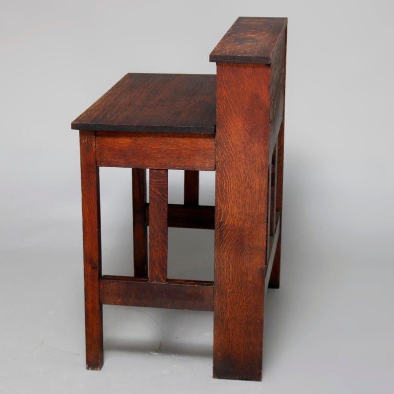 Antique Arts And Crafts Mission Oak Stickley School Writing Desk