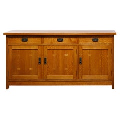 Antique Arts & Crafts Mission Oak Stickley Sideboard, 20th Century