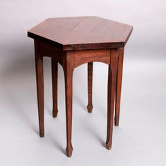 Antique Arts & Crafts Mission Oak Taboret Plant Stand, circa 1910