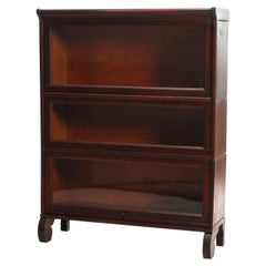 Antique Arts & Crafts Mission Oak Three-Stack Barrister Bookcase, C1910