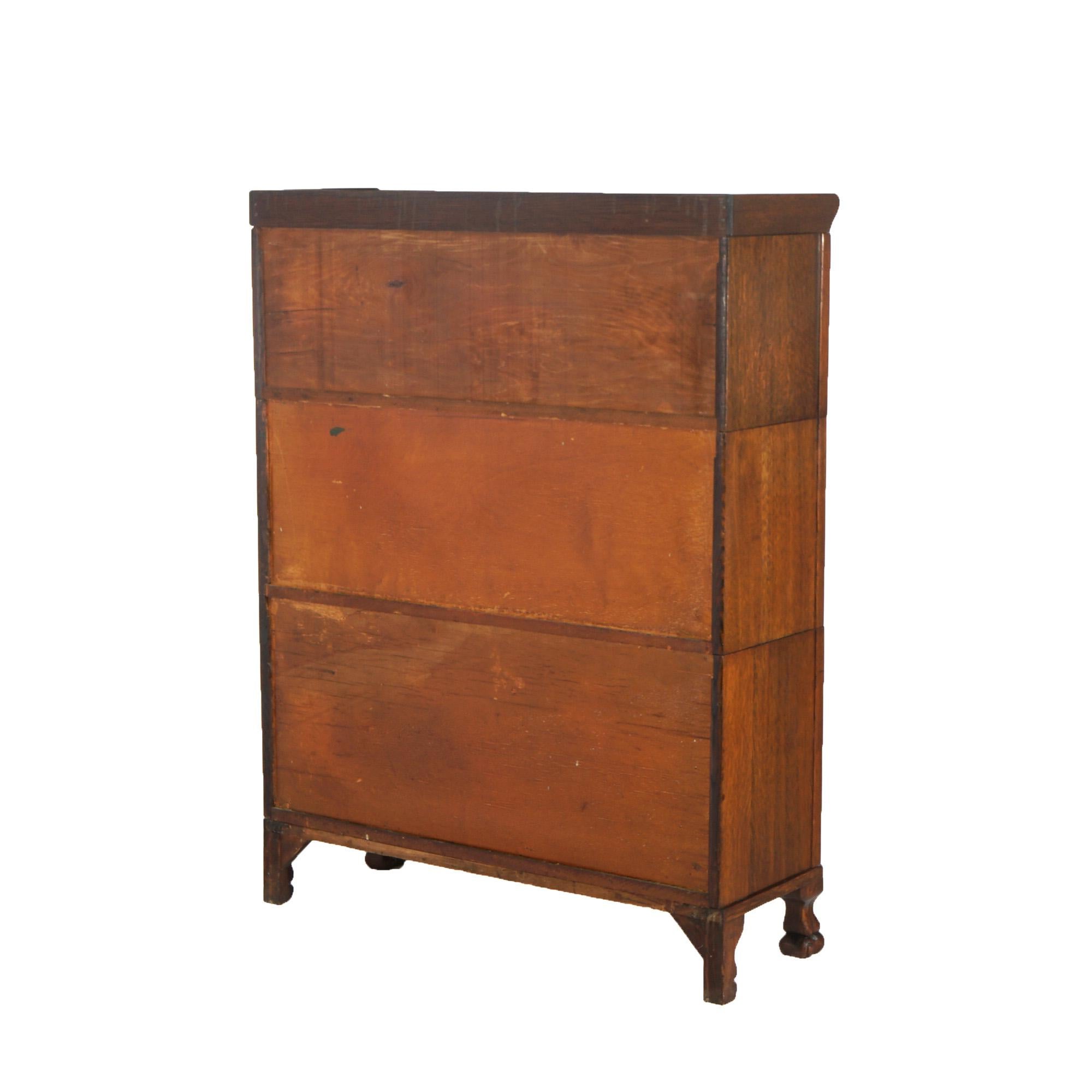 ***Reduced Delivery Rates - See Below or Click “Ask The Seller” to Request a Quote***

Antique Arts & Crafts Mission Oak Three Stack Claw Foot Barrister Bookcase c1920

Measures - 45