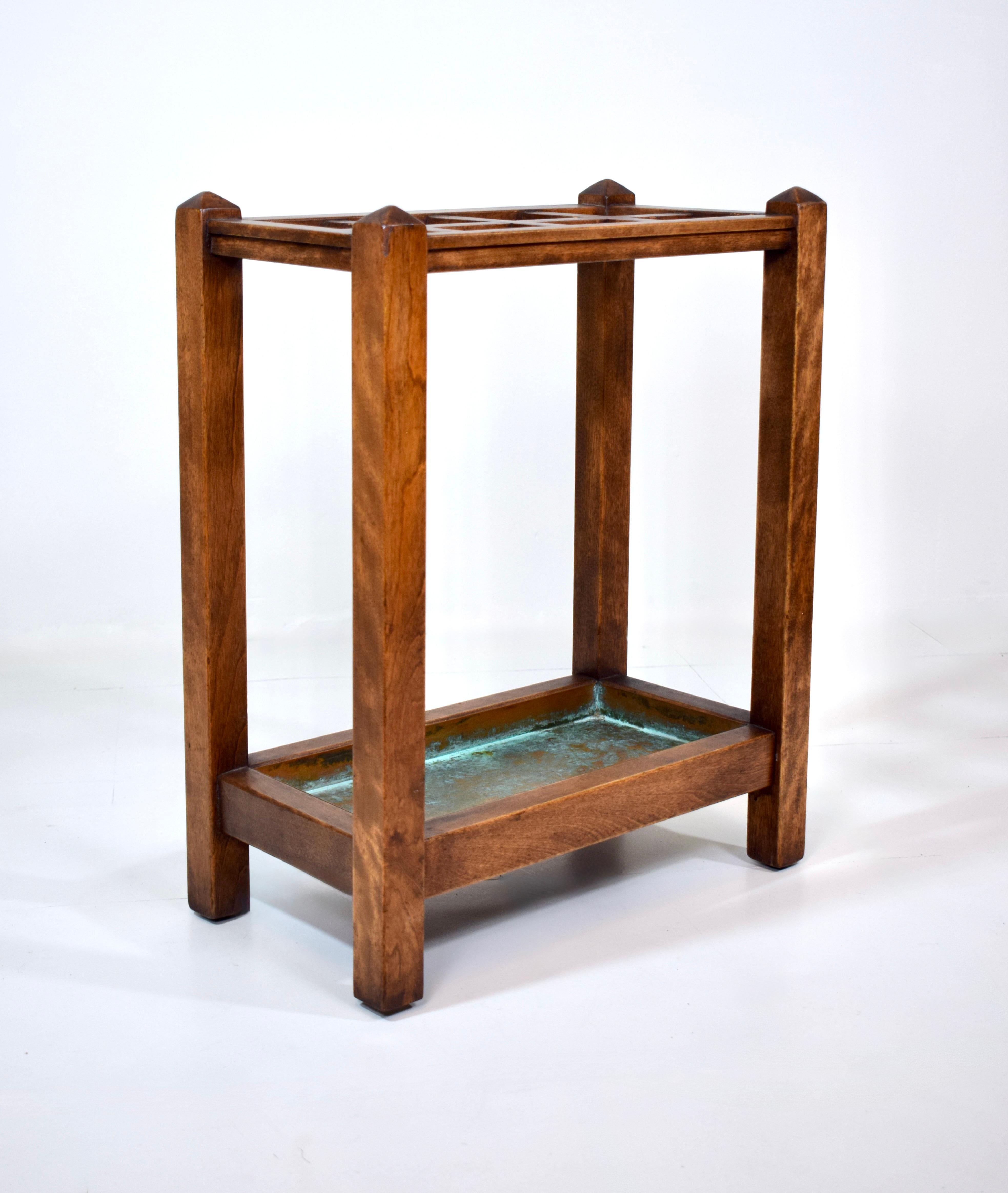 Américain Stand parapluie/canne antique en chêne de Mission Arts & Crafts en vente