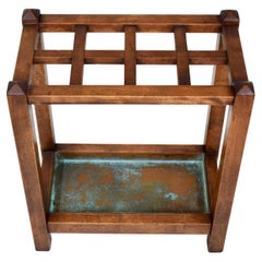 Antique Arts & Crafts Mission Oak Umbrella/Cane Stand