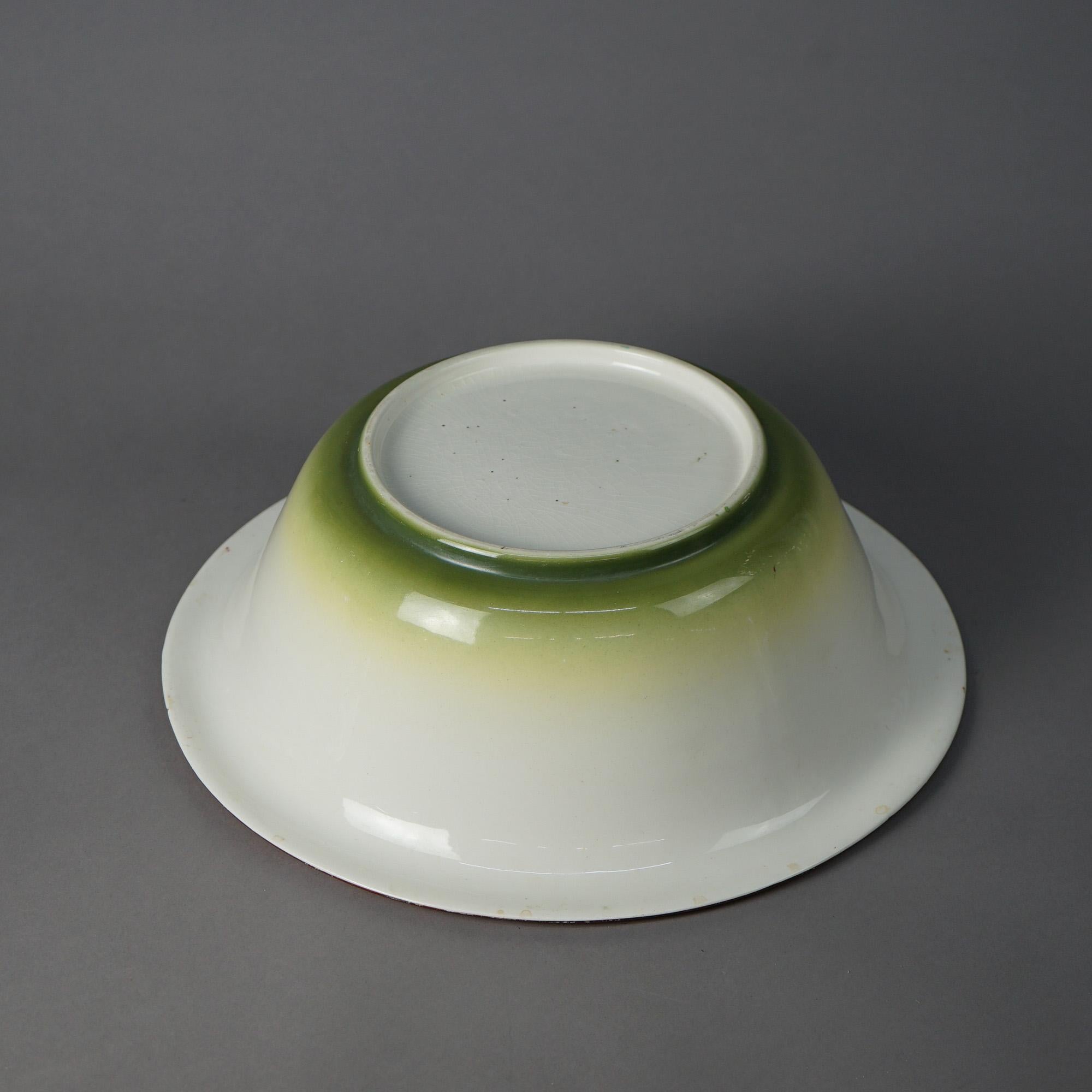 Antique Arts &Crafts Mission Porcelain Stylized ECLA Bowl & Pitcher Set, c1910 For Sale 3