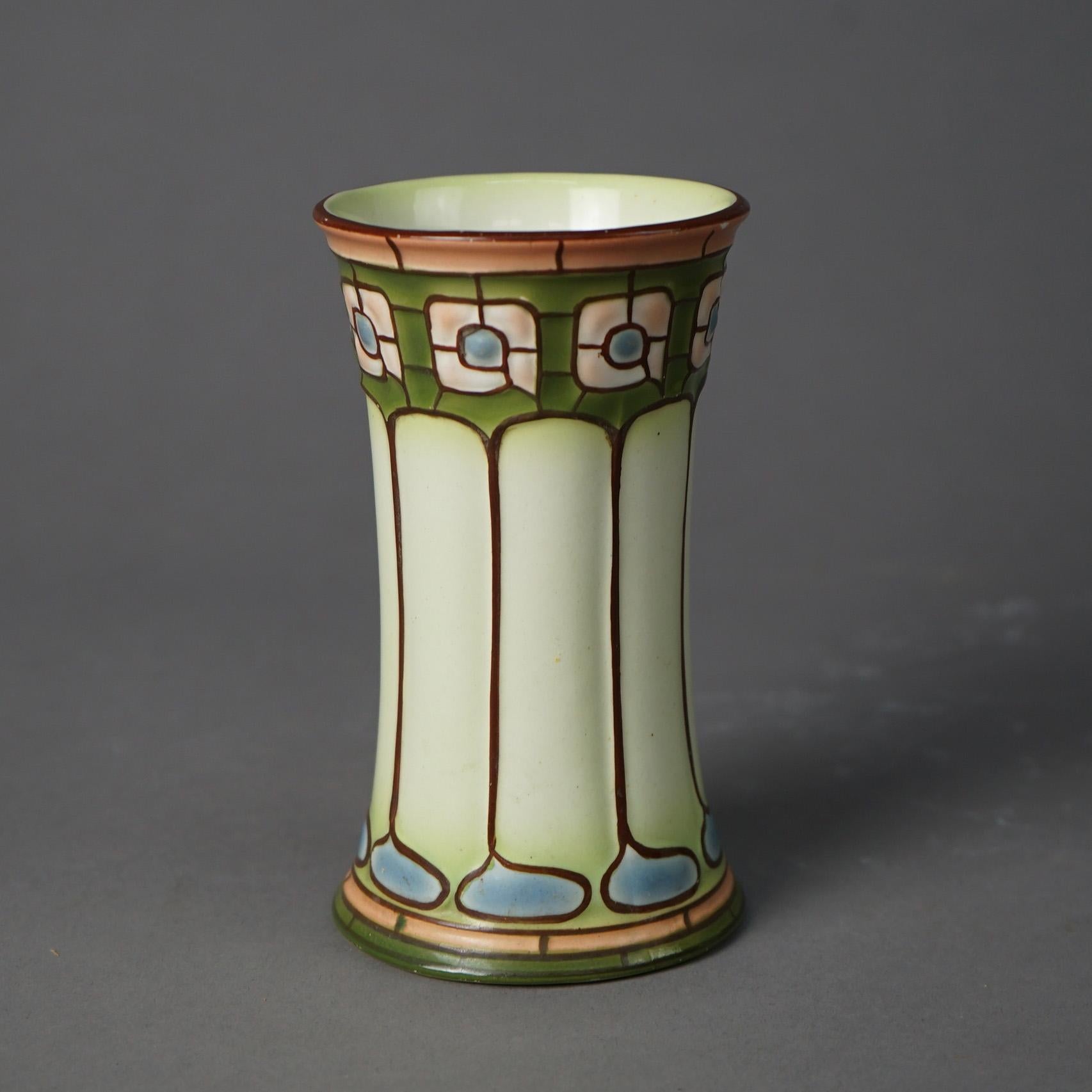 Antikes, stilisiertes ECLA-Schale und Krug-Set aus Porzellan im Missionsstil von Arts &Crafts, um 1910 im Zustand „Gut“ im Angebot in Big Flats, NY