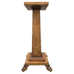 Antique Arts & Crafts Mission Quarter Sawn Oak Pedestal Stand
