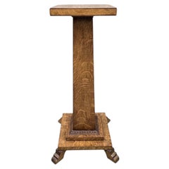 Antique Arts & Crafts Mission Quarter Sawn Oak Pedestal Stand
