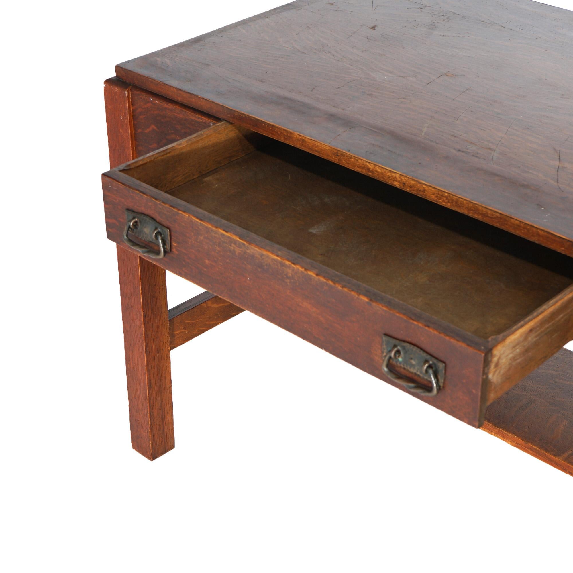 Antique Arts & Crafts Mission Stickley School Library Table C1910 In Good Condition In Big Flats, NY