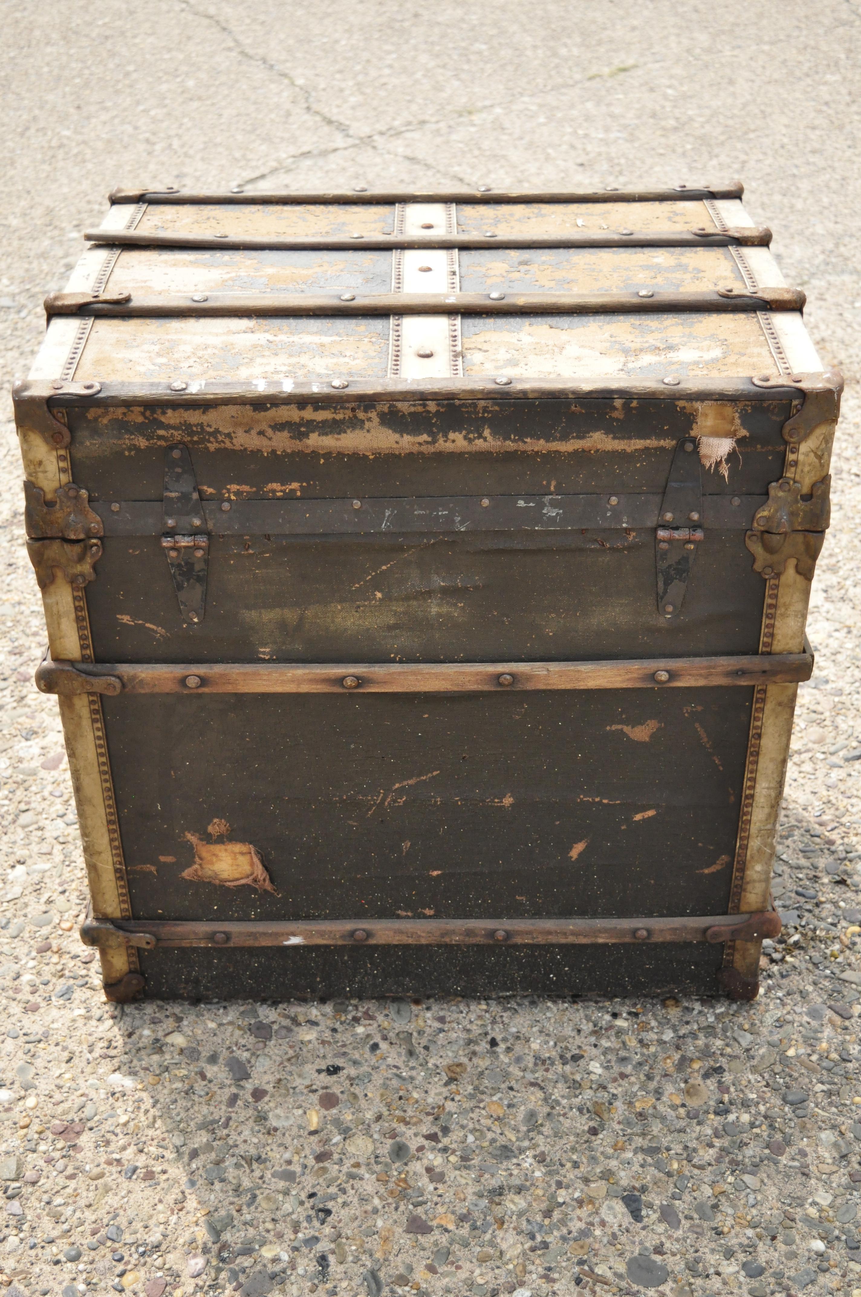 Arts & Crafts Mission Victorian Storage Trunk Chest with Distressed Finish 5