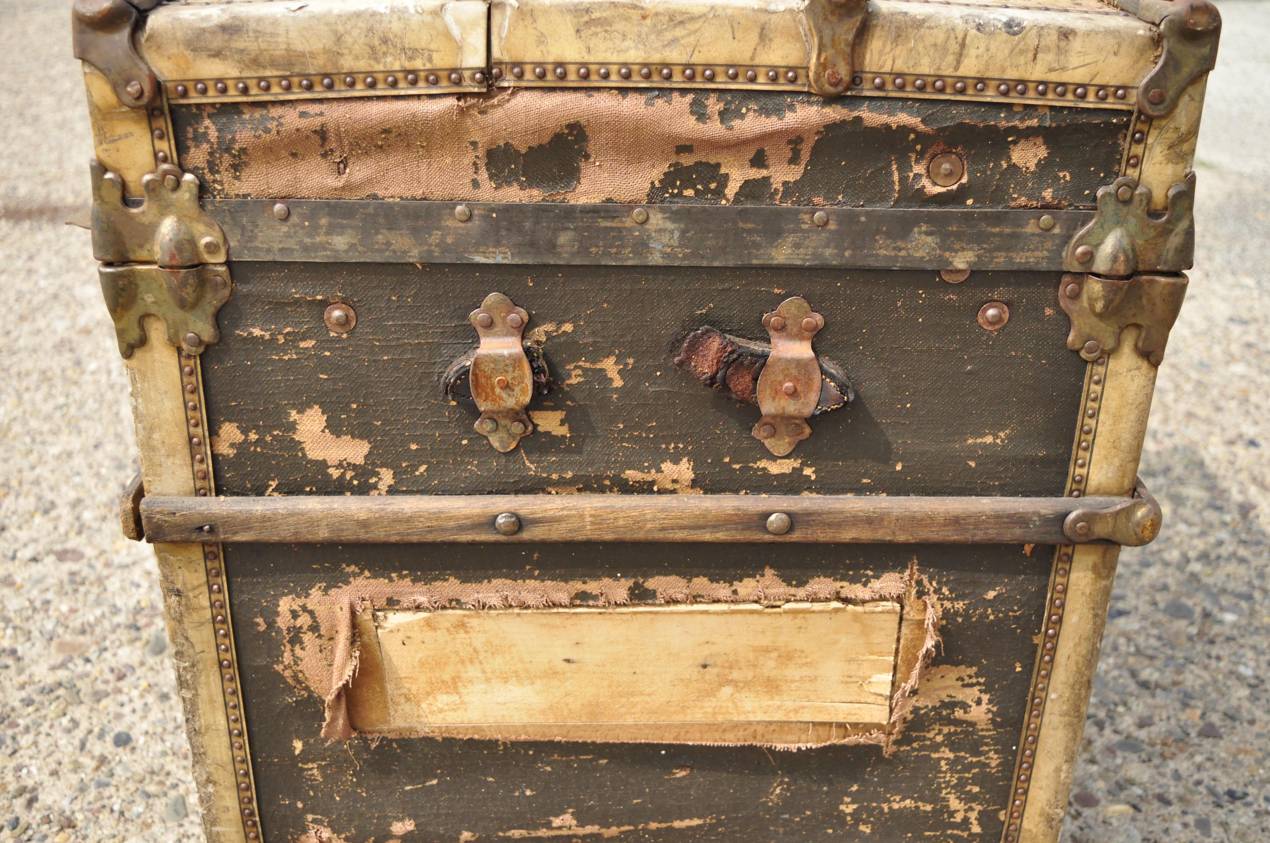 Arts & Crafts Mission Victorian Storage Trunk Chest with Distressed Finish 3