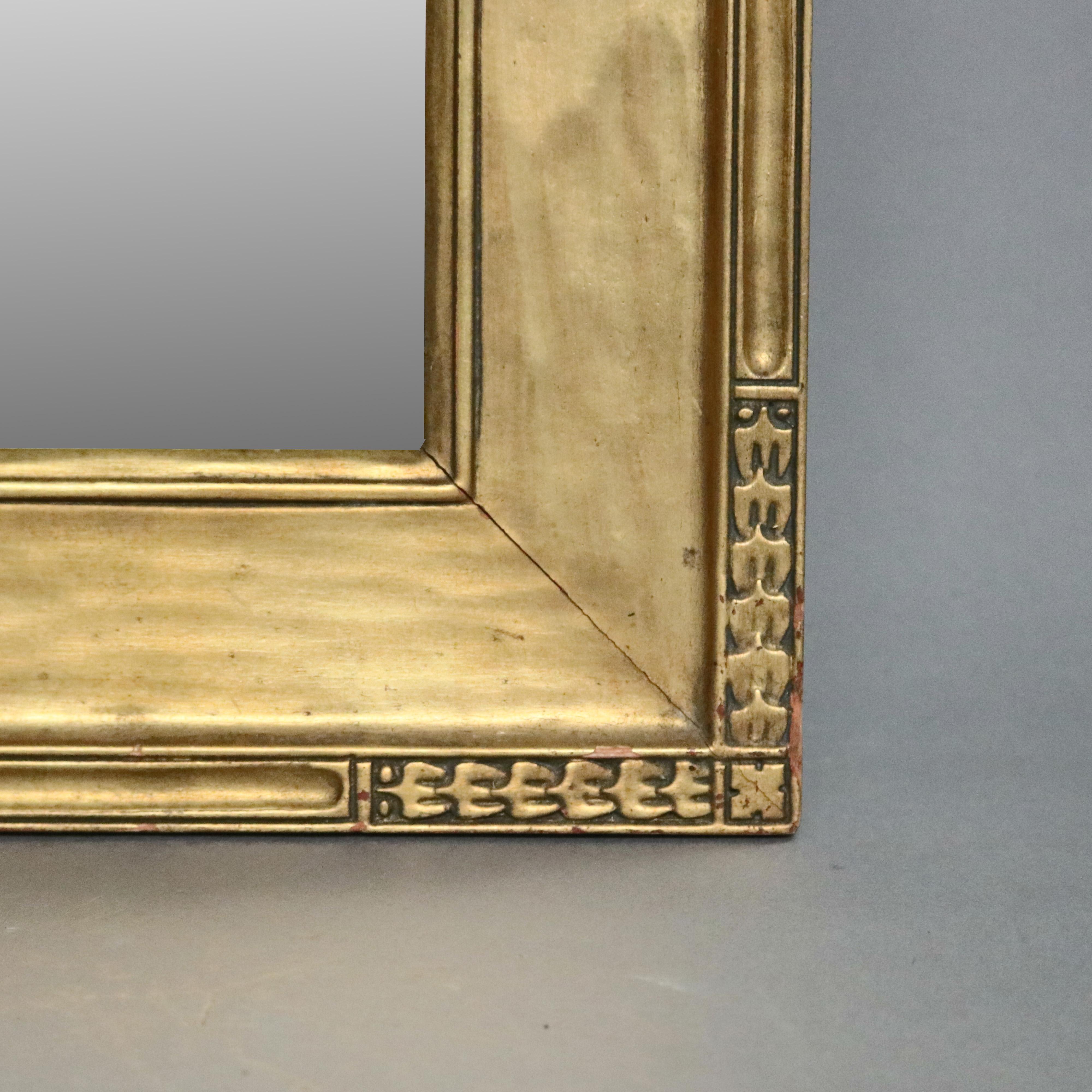 20th Century Antique Arts & Crafts Newcomb-Macklin Giltwood Framed Wall Mirror, circa 1910