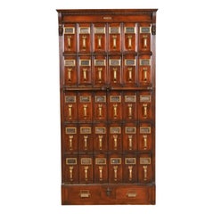 Antique Arts & Crafts Oak 30-Drawer File Cabinet, Circa 1900
