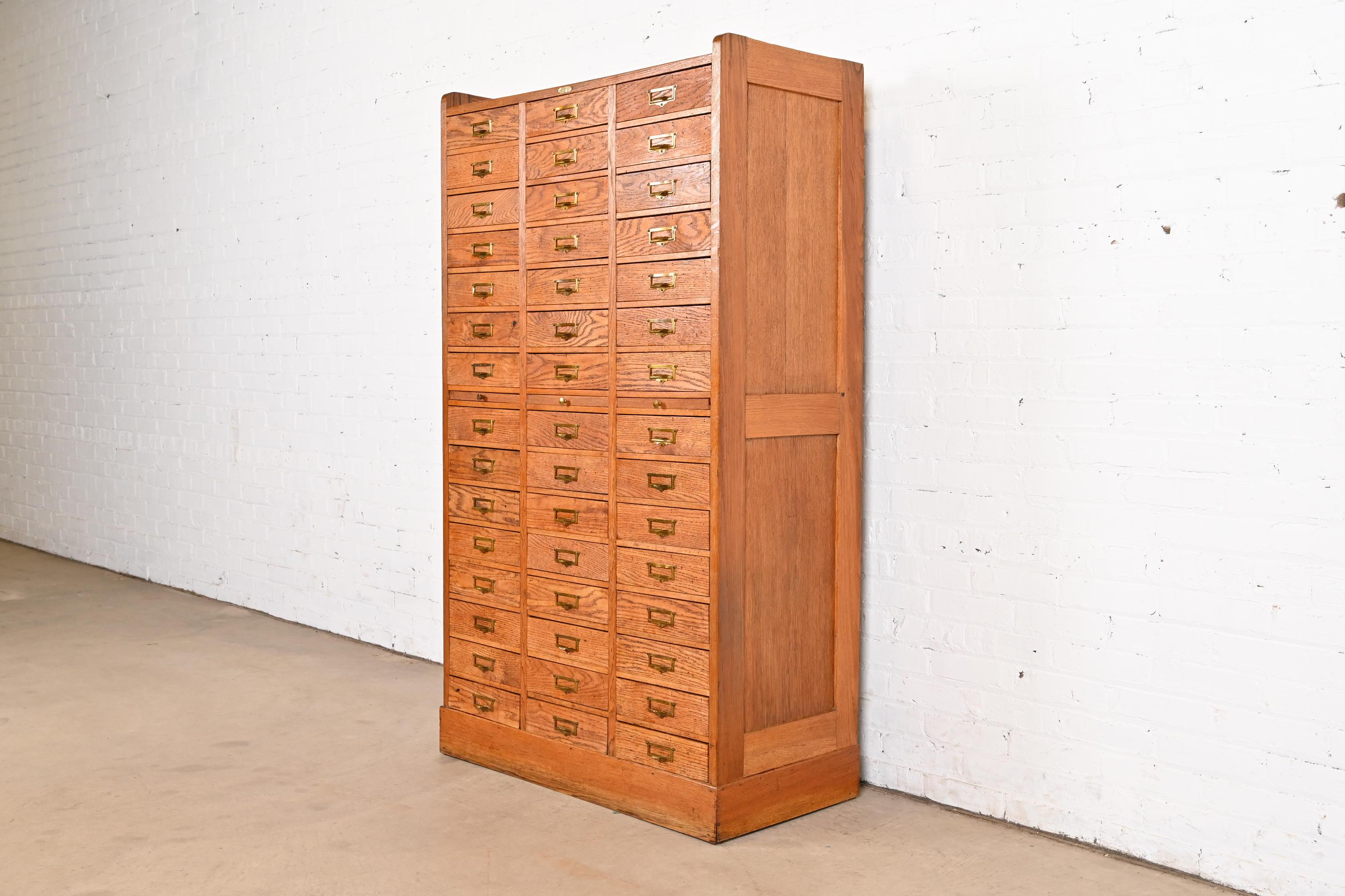 Arts and Crafts Antique Arts & Crafts Oak 45-Drawer Filing Cabinet or Apothecary Cabinet