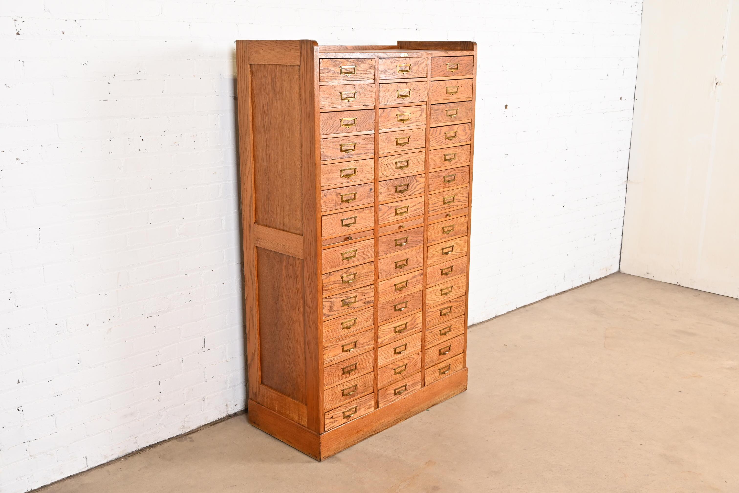 American Antique Arts & Crafts Oak 45-Drawer Filing Cabinet or Apothecary Cabinet