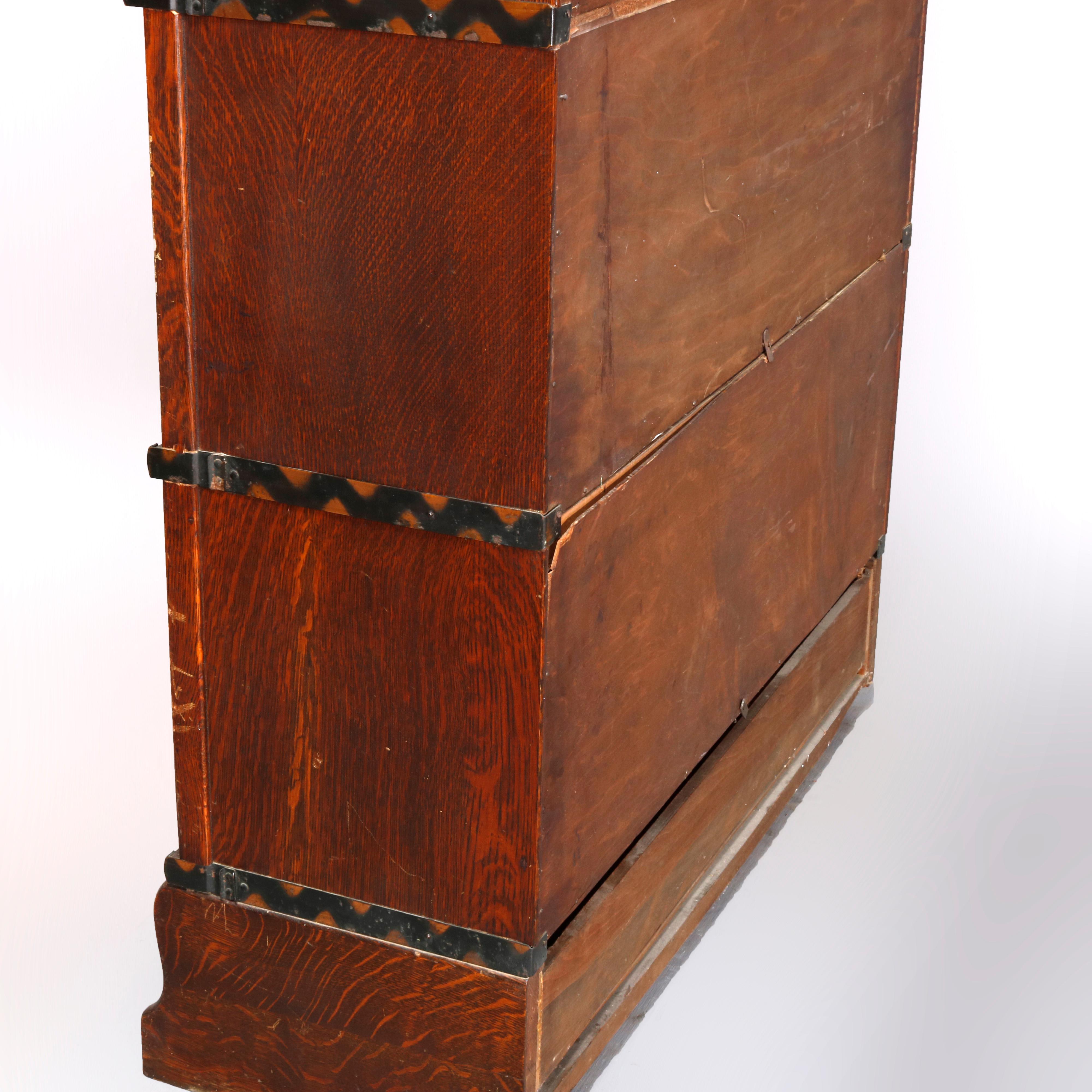 Antique Arts & Crafts Oak 5-Stack Barrister Bookcase by Macey, circa 1910 3