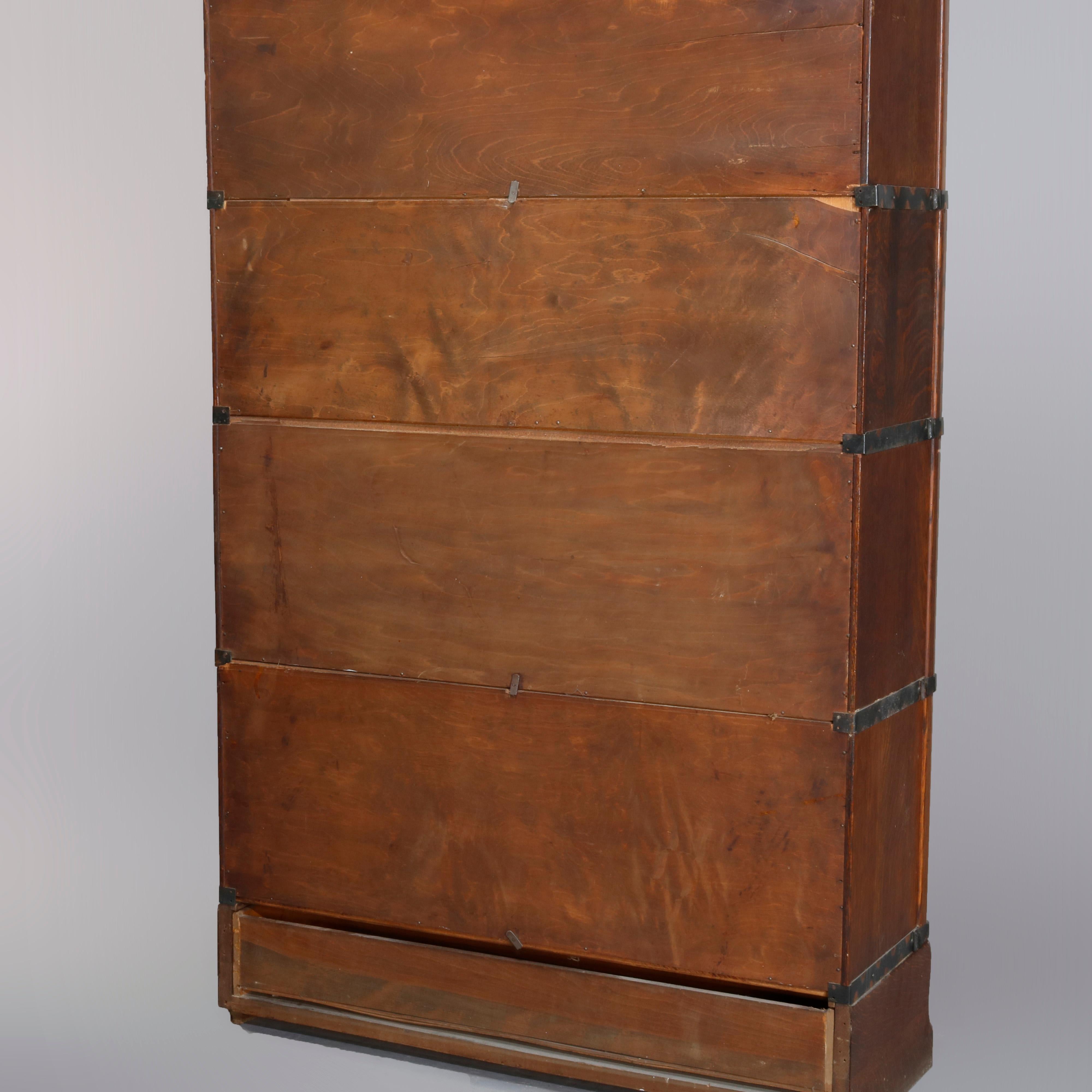 Antique Arts & Crafts Oak 5-Stack Barrister Bookcase by Macey, circa 1910 4