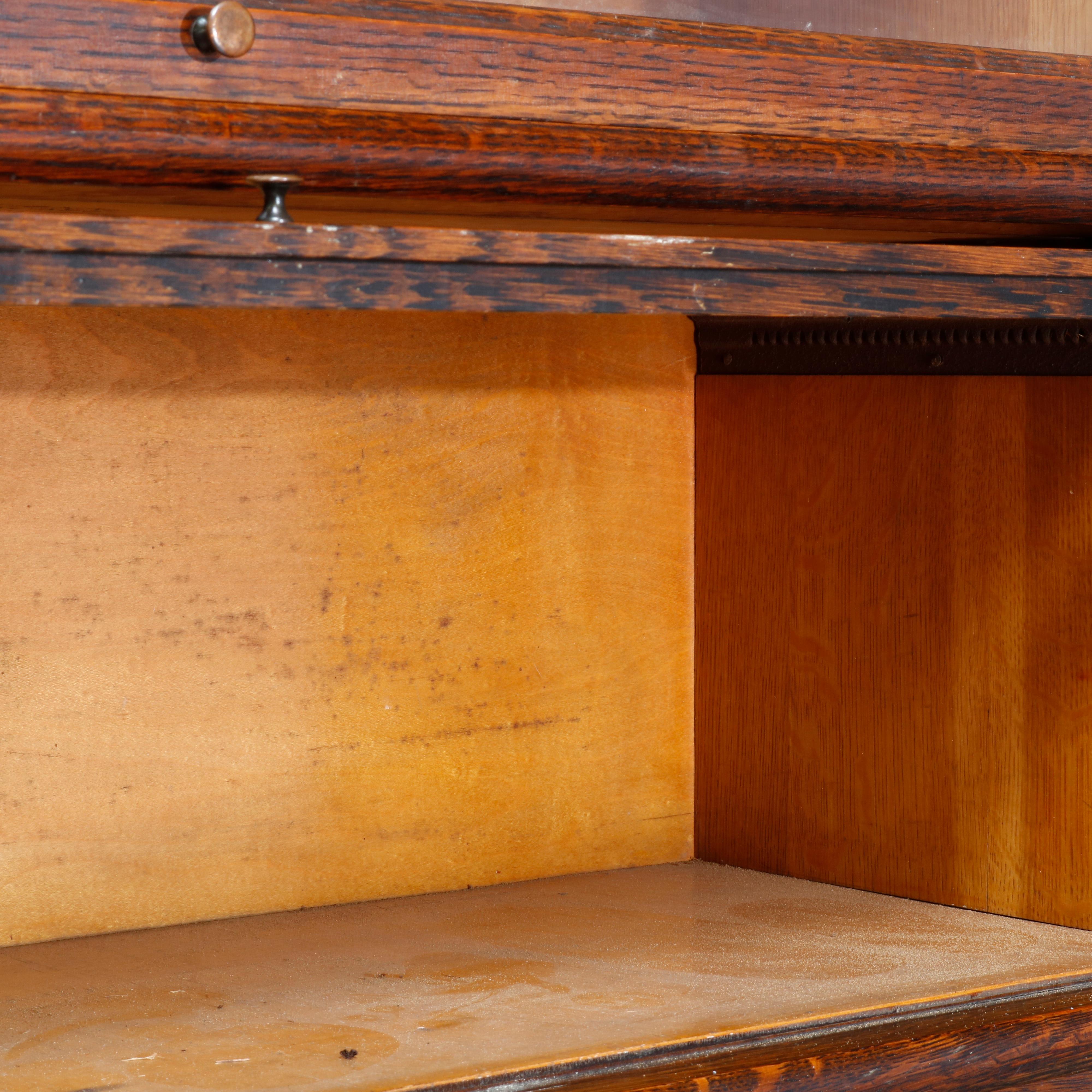 Antique Arts & Crafts Oak 5-Stack Barrister Bookcase by Macey, circa 1910 7