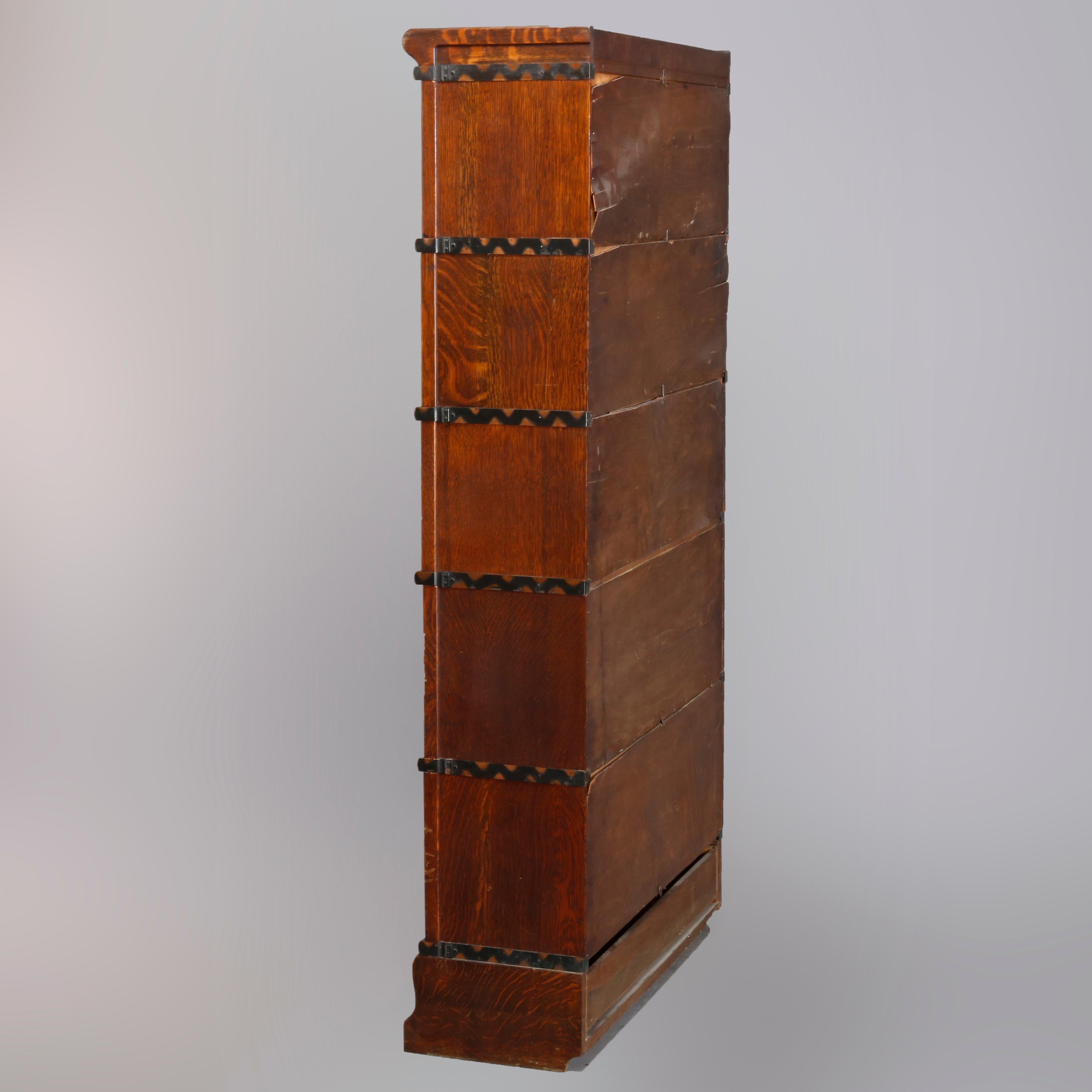 5 stack antique barrister bookcase