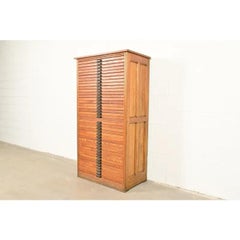 Antique Arts & Crafts Oak Blueprint Flat File Cabinet, Circa 1900