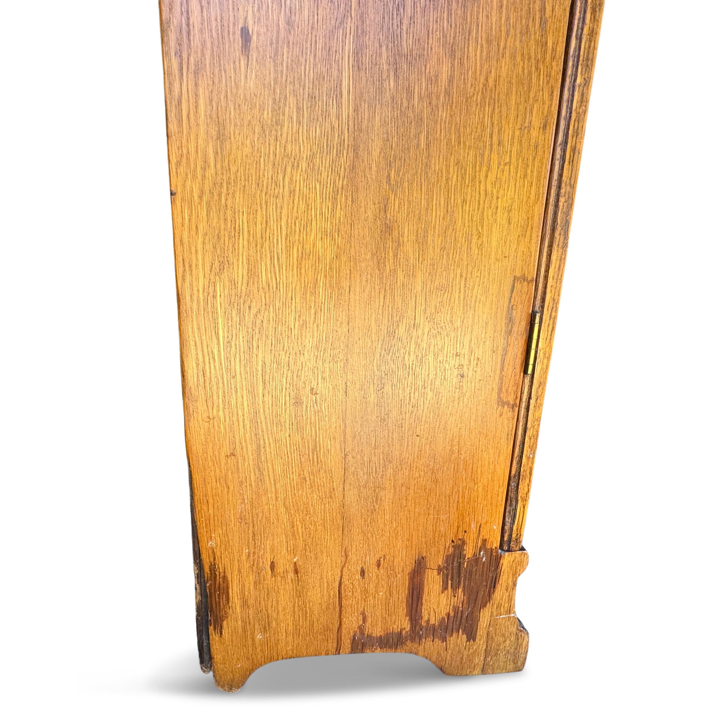 Antique Arts & Crafts Oak Bookcase with Leaded Glass Doors 5