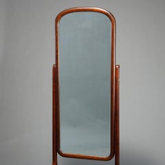 Antique Arts & Crafts Oak Cheval Dressing Mirror, Circa 1910