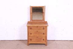 Antique Arts & Crafts Oak Child's Dresser with Mirror