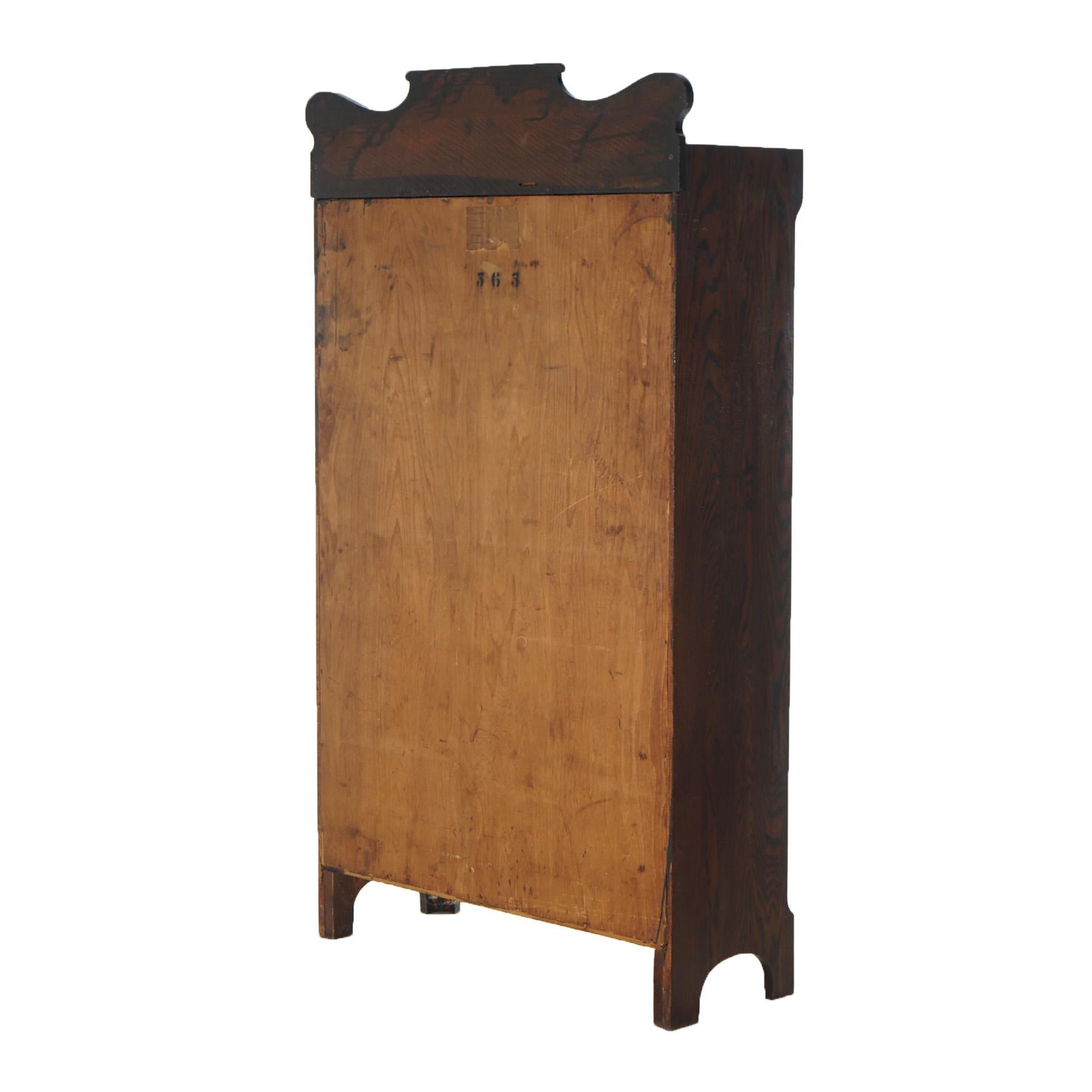 Antique Arts & Crafts Oak Double Door Bookcase, C1910 For Sale 2