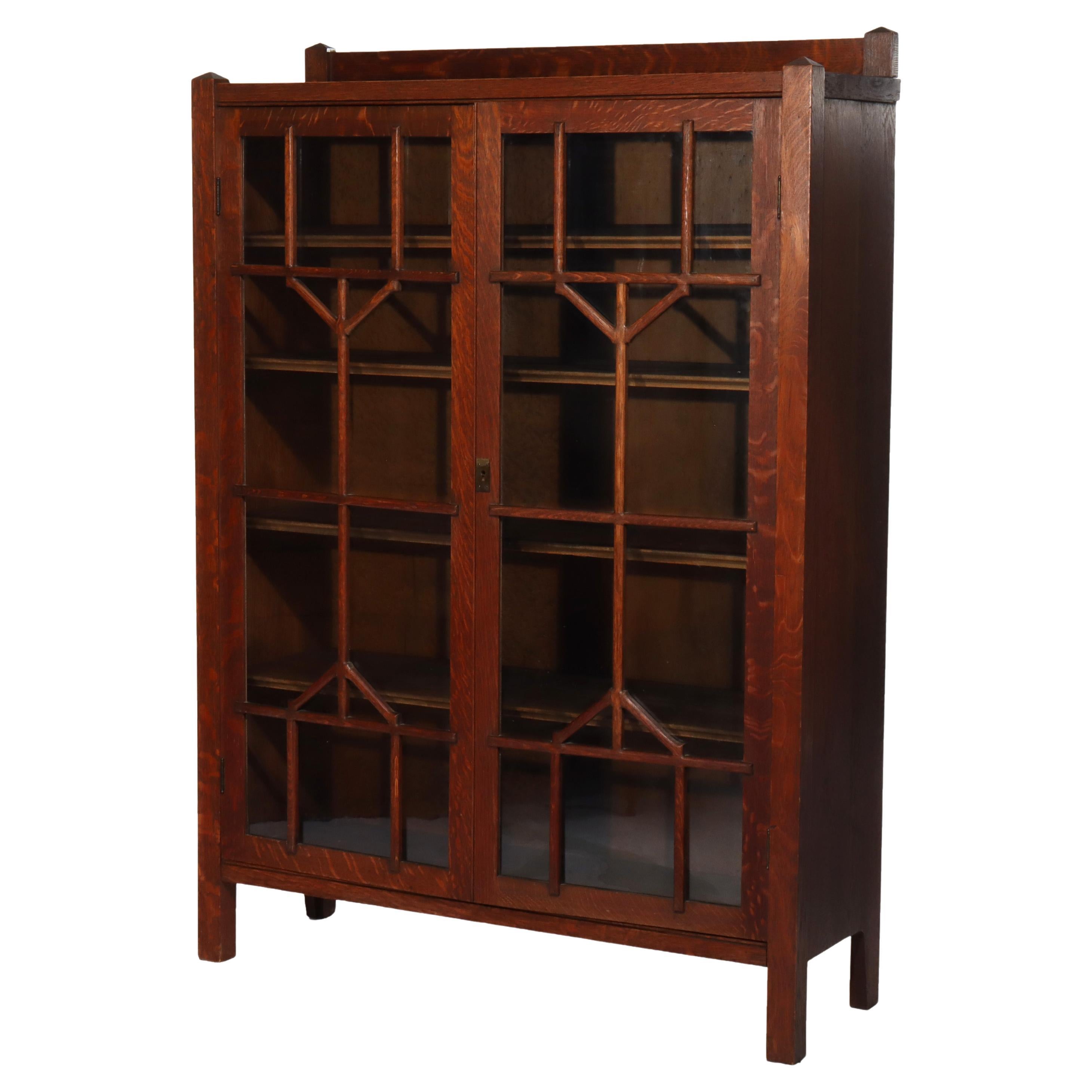 Libreria a doppia anta in Oak C1920, antica arte e artigianato