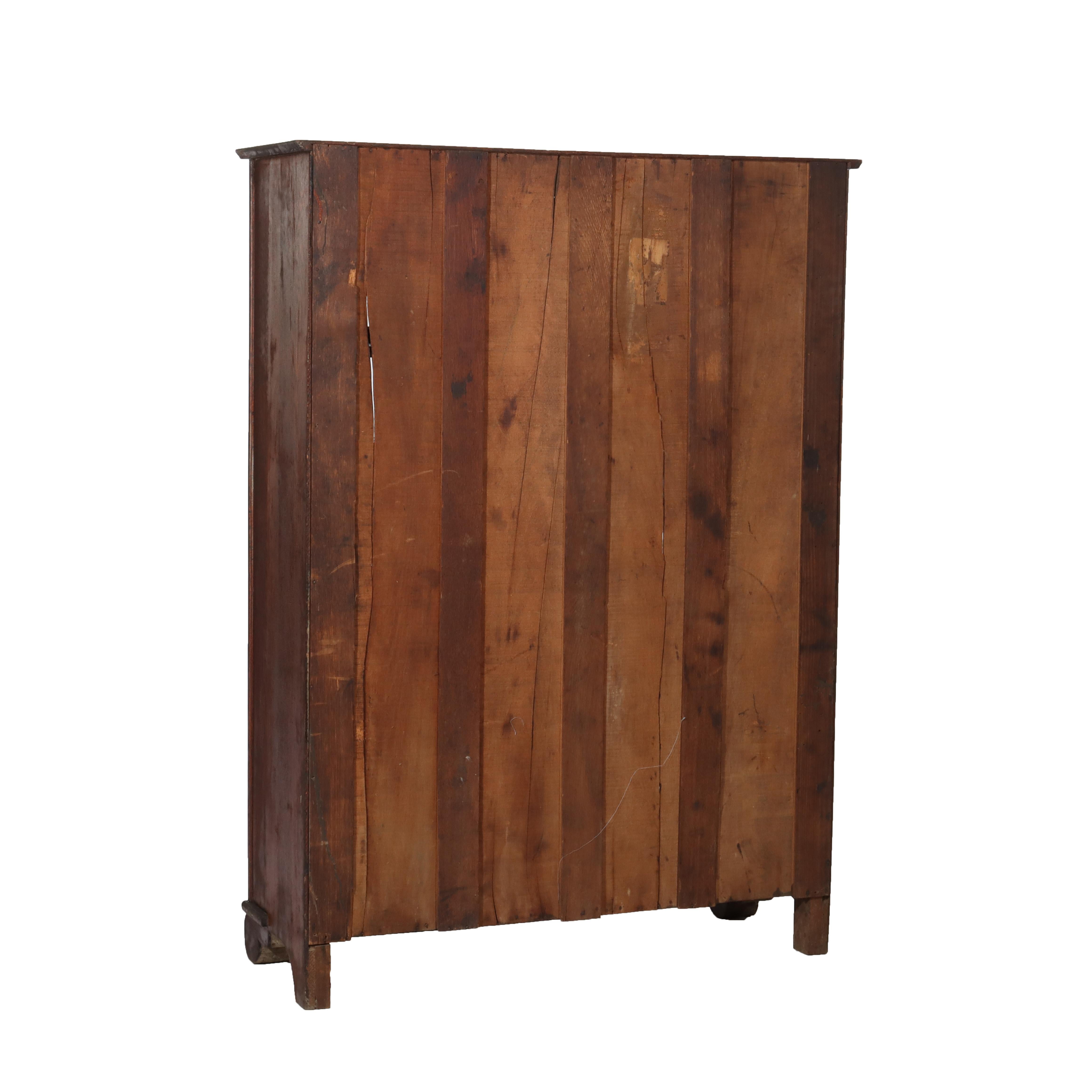 Antigua librería Arts & Crafts de doble puerta de roble con cristal emplomado C1920 en venta 5