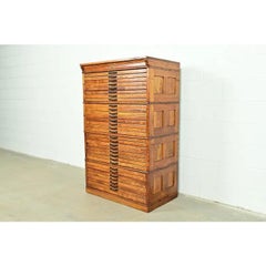 Antique Arts & Crafts Oak Flat File Cabinet by Hamilton, Circa 1900