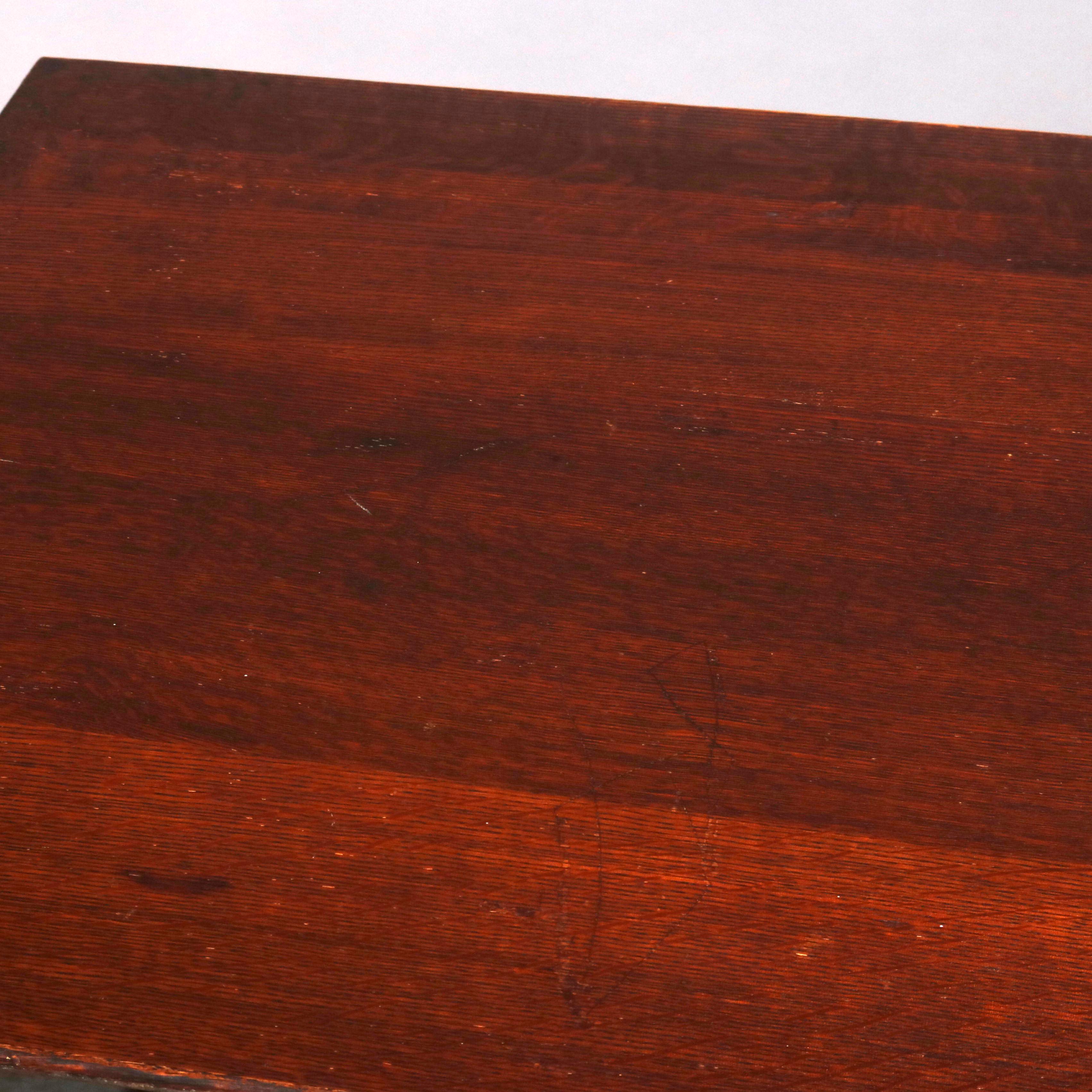 Antique Arts & Crafts Oak Folding Work Table by Larkin, circa 1910 1