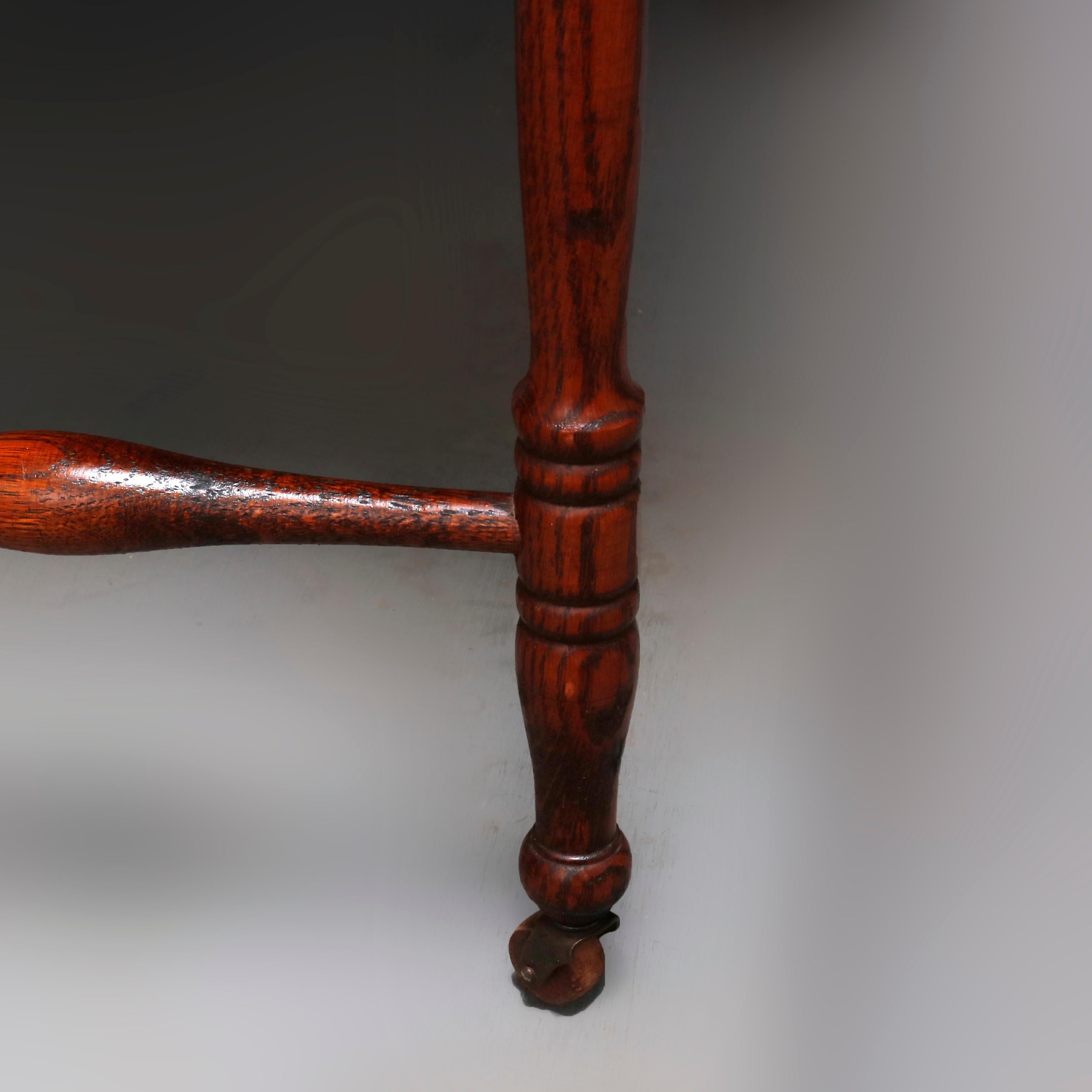 Antique Arts & Crafts Oak Folding Work Table by Larkin, circa 1910 4