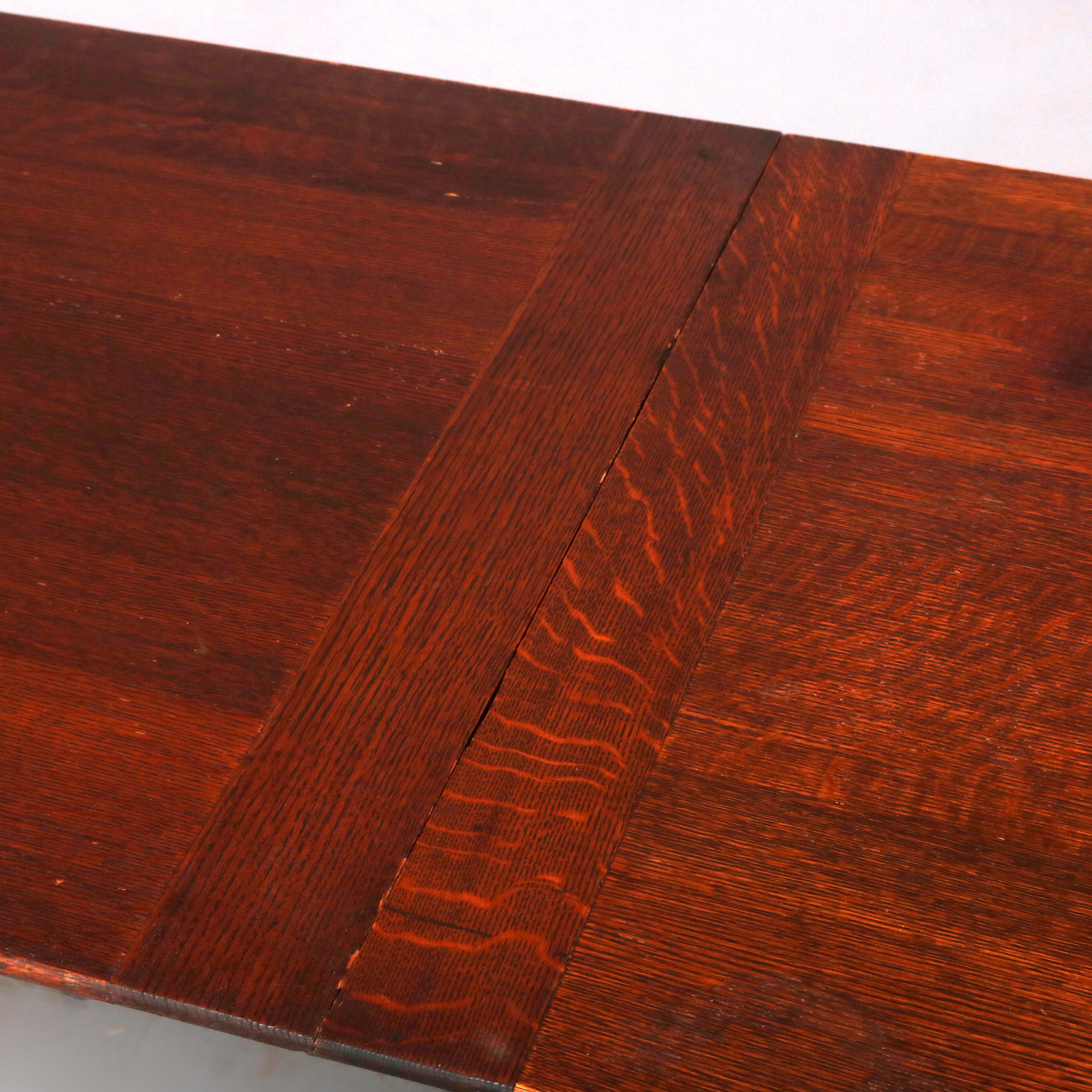 Antique Arts & Crafts Oak Folding Work Table by Larkin, circa 1910 5