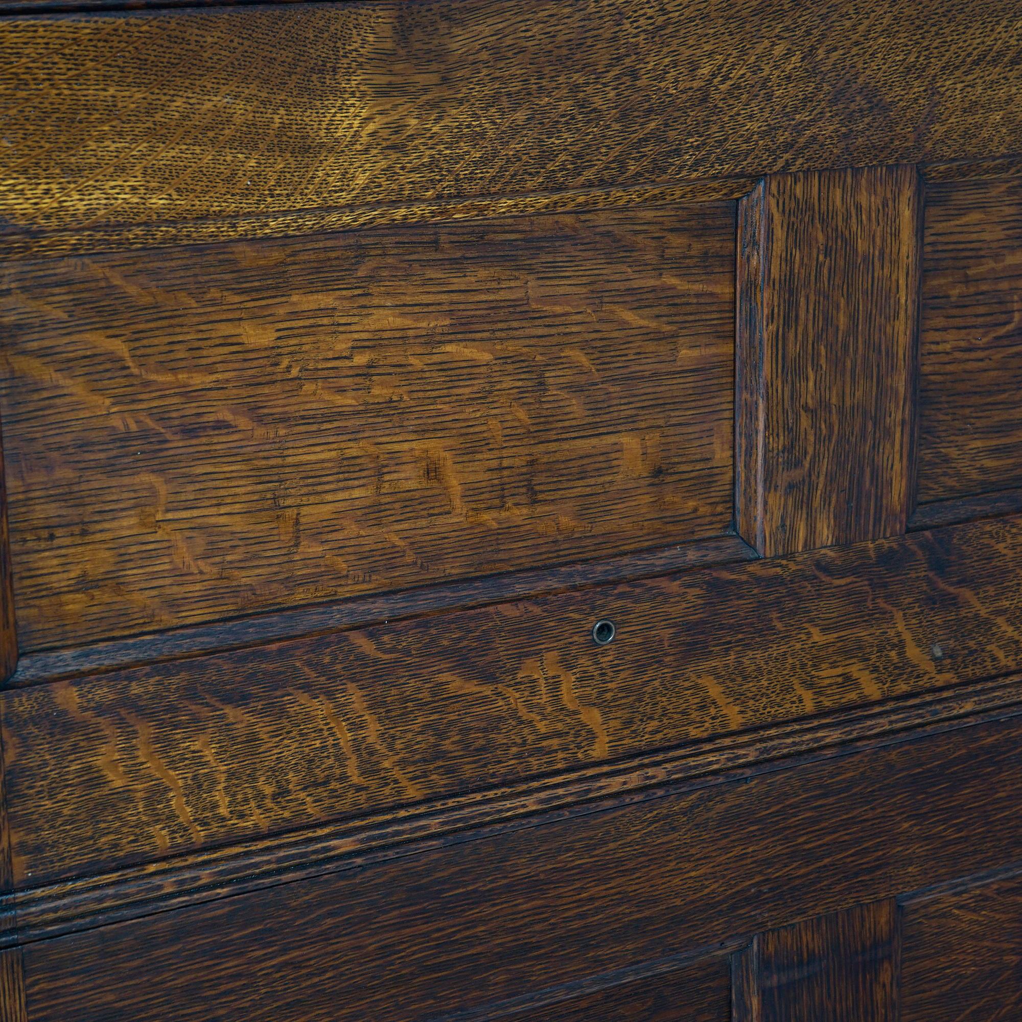 Antique Arts & Crafts Oak Four-Drawer Stack File Cabinet Circa 1910 13
