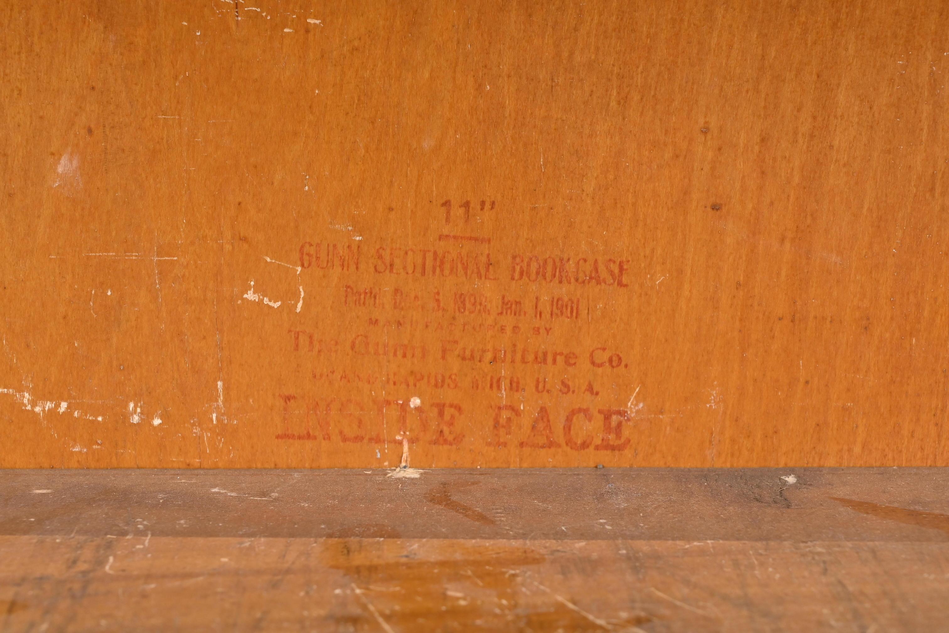 Antica libreria Barrister a quattro ripiani in Oak di Gunn, circa anni '20. in vendita 2